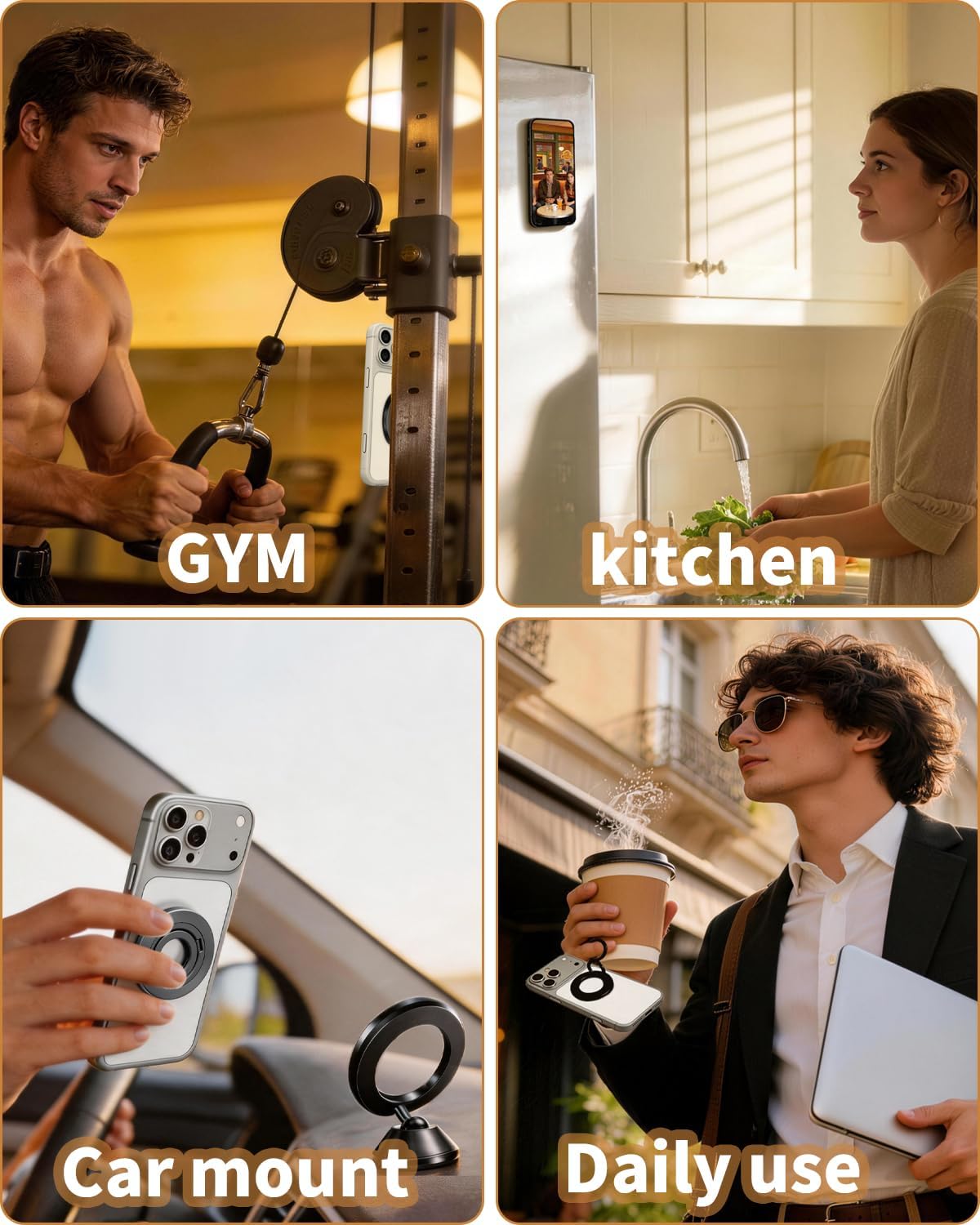 Thumbnail 4 de Orivexus Magnetic Phone Ring Holder with 360° Rotation