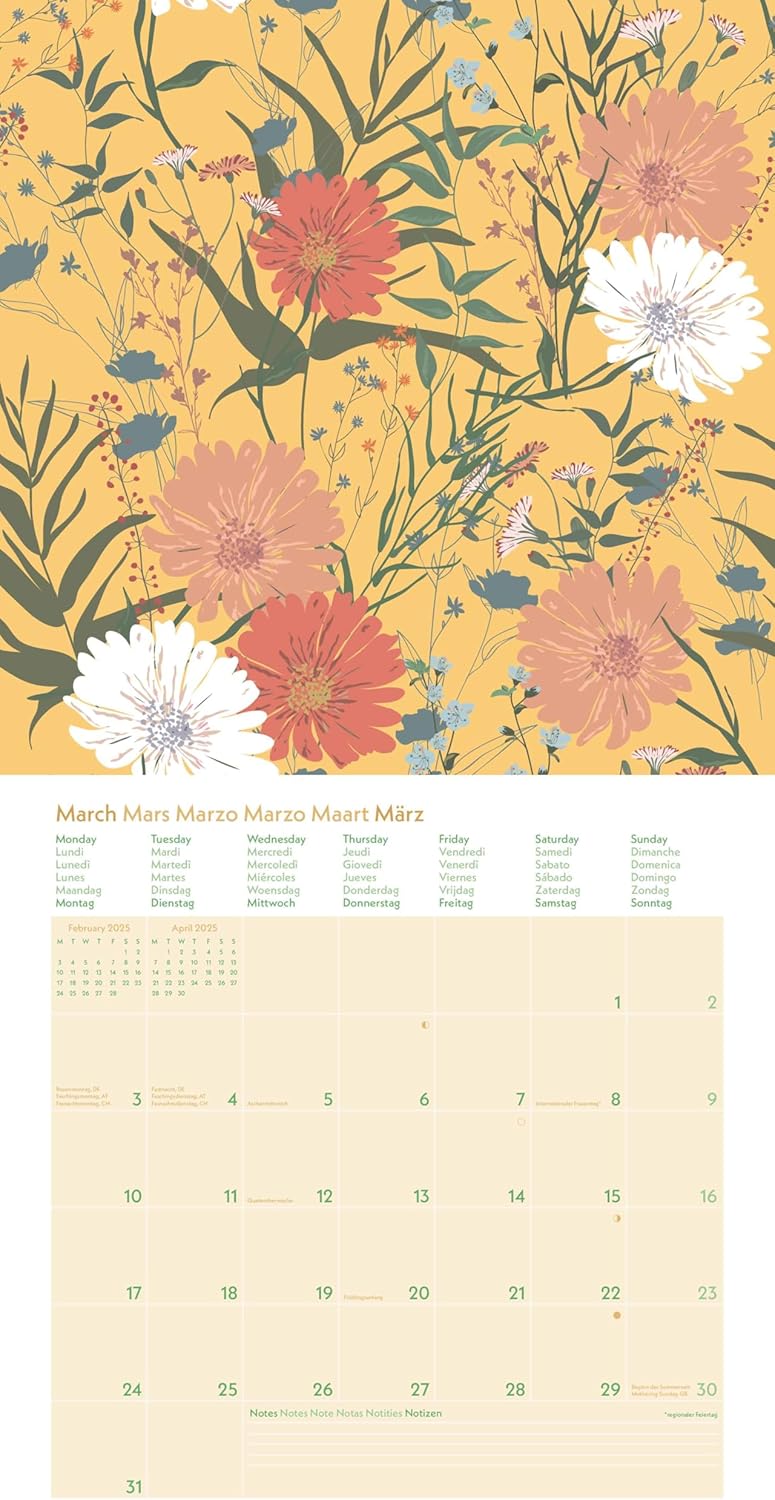 Thumbnail 5 de GreenLine Floral 2025 Broschürenkalender (30x30 cm) – Wandkalender mit Platz für Notizen