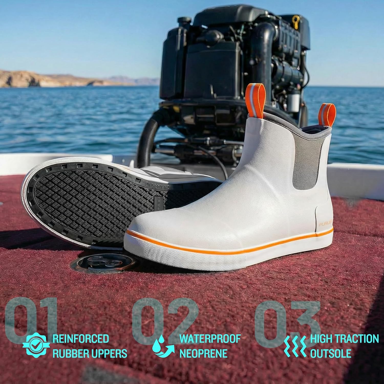 Thumbnail 2 de Furuian Deck Boots Waterproof Neoprene 1" Heel