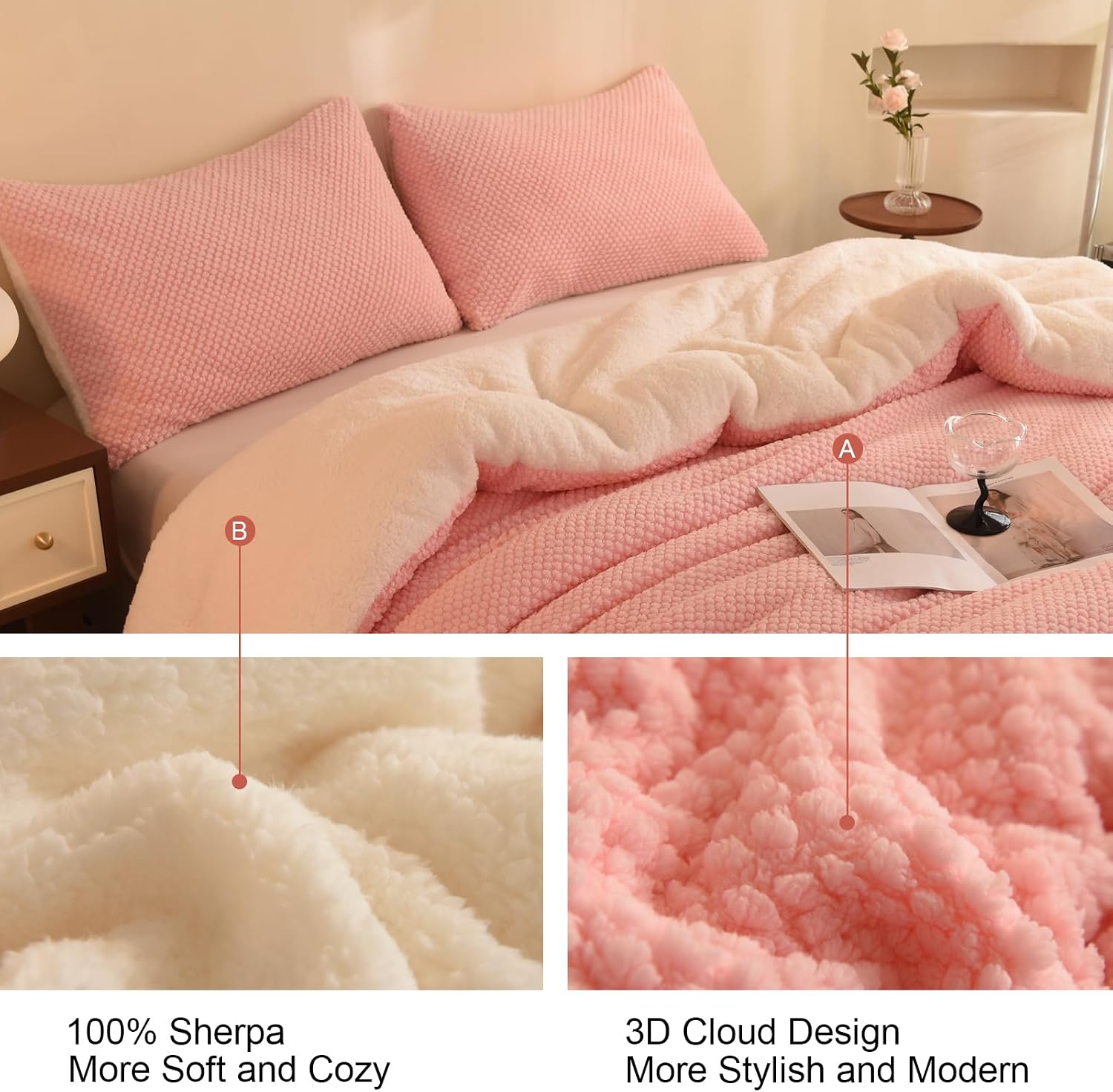Detalle 2 de LLanCL 3D Jacquard Comforter Set 68"x90"