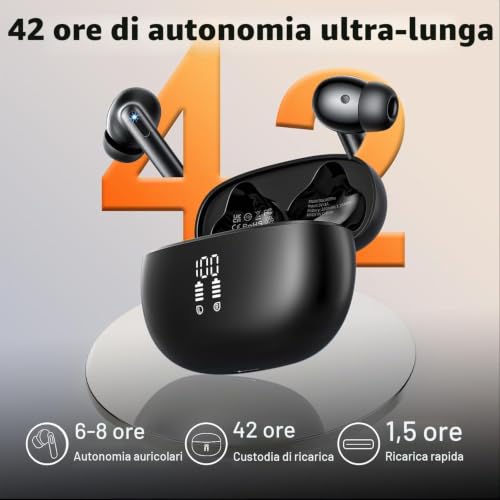Thumbnail 7 de Nerunsa 2026 Cuffie Bluetooth 5.4 con HiFi, ENC a 4 microfoni e IPX7