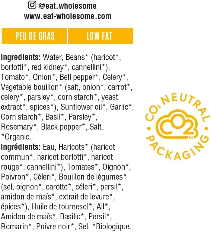 Detalle 2 de Eat Wholesome Organic Italian Bean and Vegetable Soup 398 ml