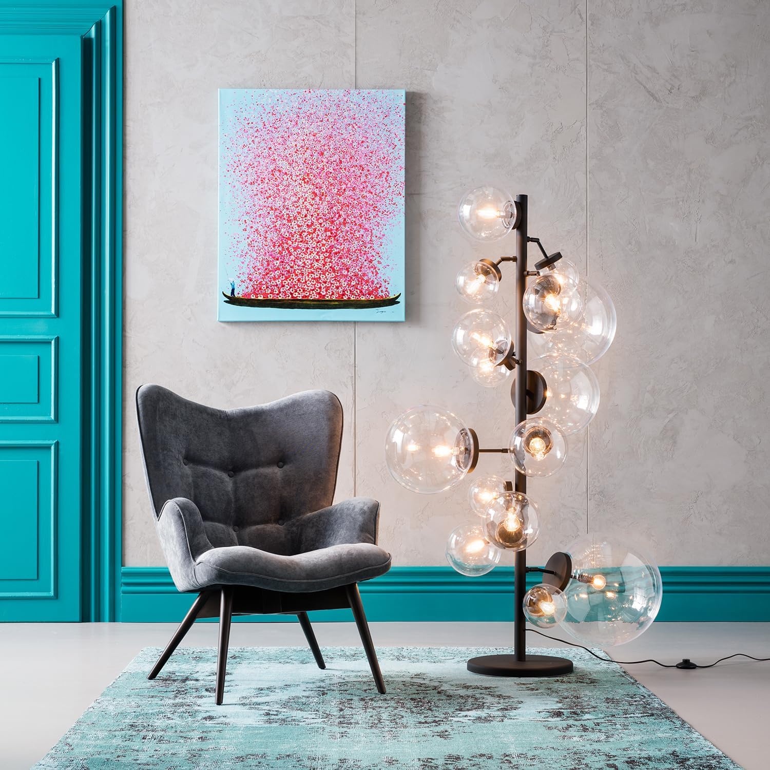 Detalle 2 de Kare Design Cuadro Touched Óleo Azul 100x80cm 🎨