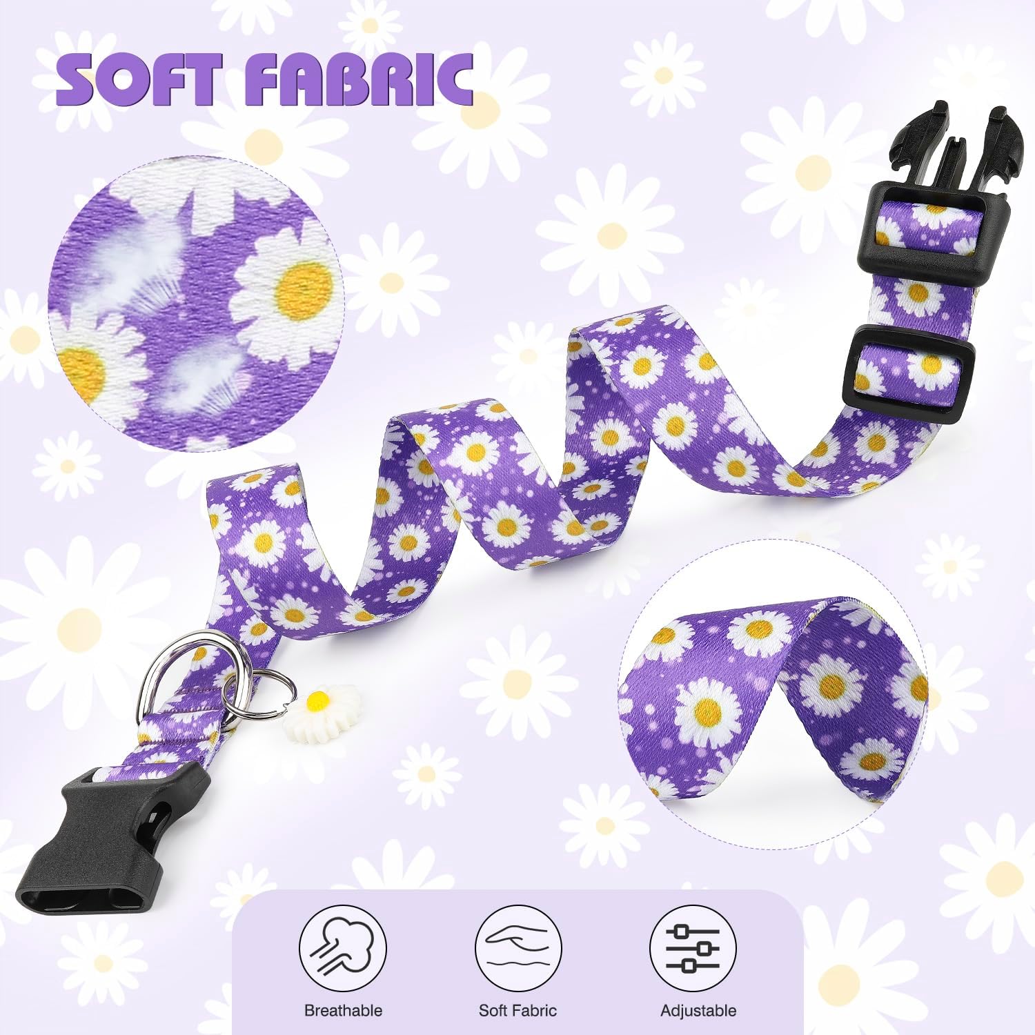 Detalle 1 de Ayaseen Floral Dog Collar Small Purple Daisy