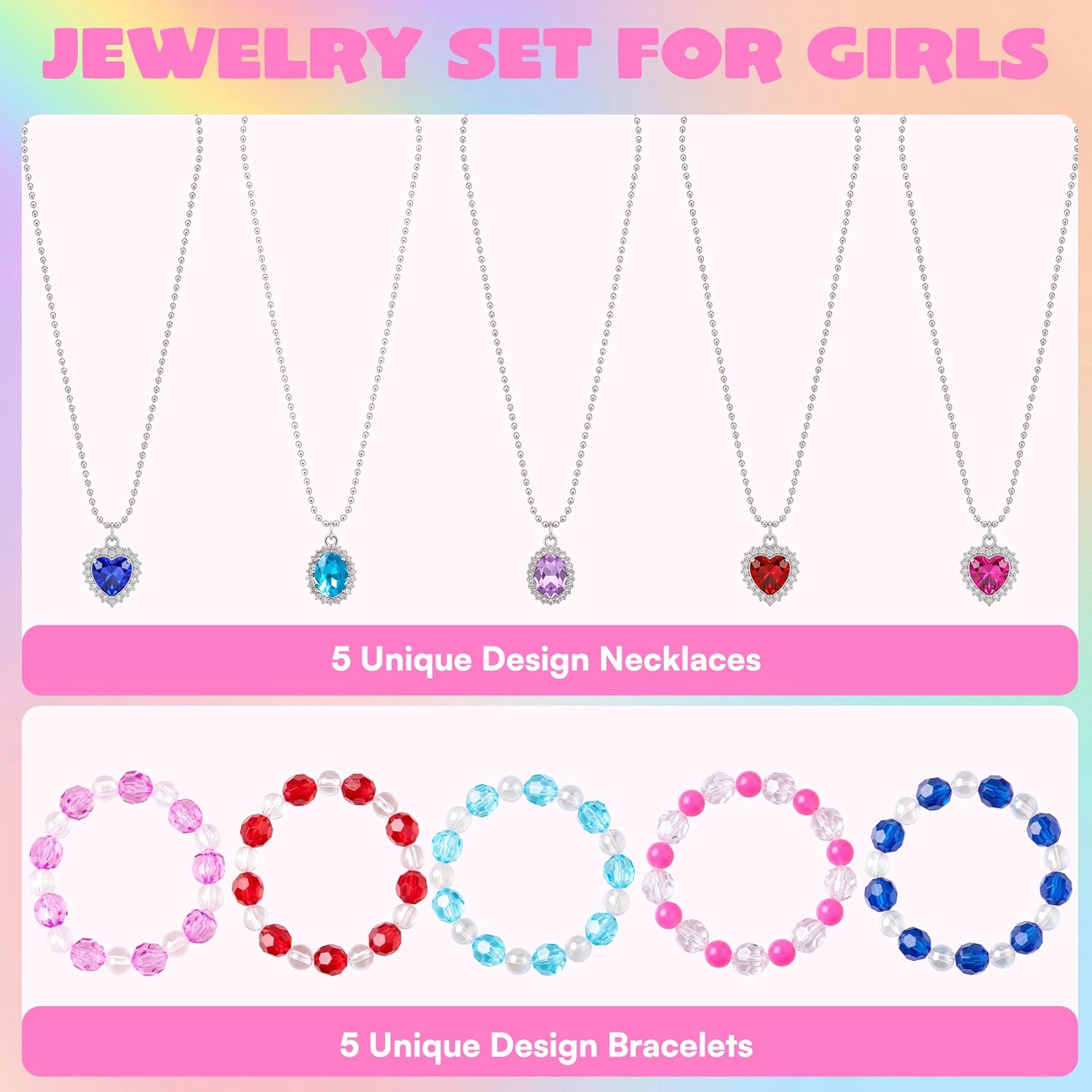 Detalle 2 de JOYIN Kids Dress-Up Jewelry Set, 10 Pieces