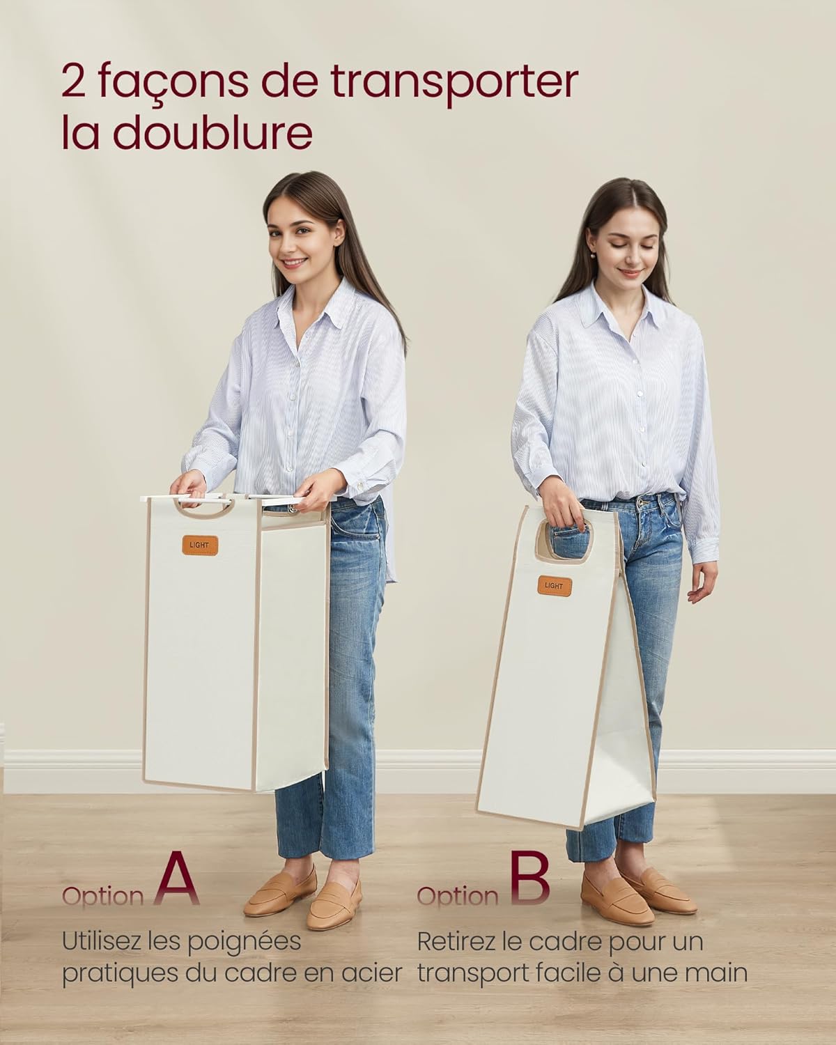 Thumbnail 6 de VASAGLE Panier à Linge 4 Compartiments – Chariot mobile 150 L avec Étagères et Roulettes