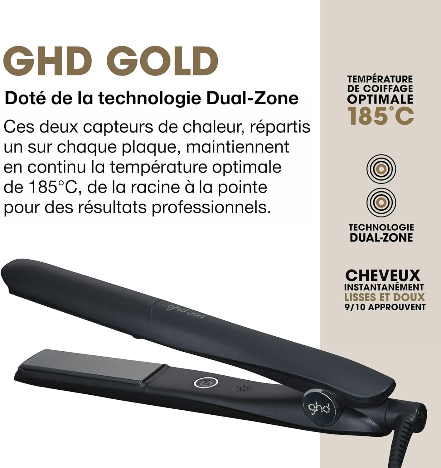 Detalle de ghd Gold – Lisseur cheveux professionnel avec technologie Dual-Zone et plaques profilées
