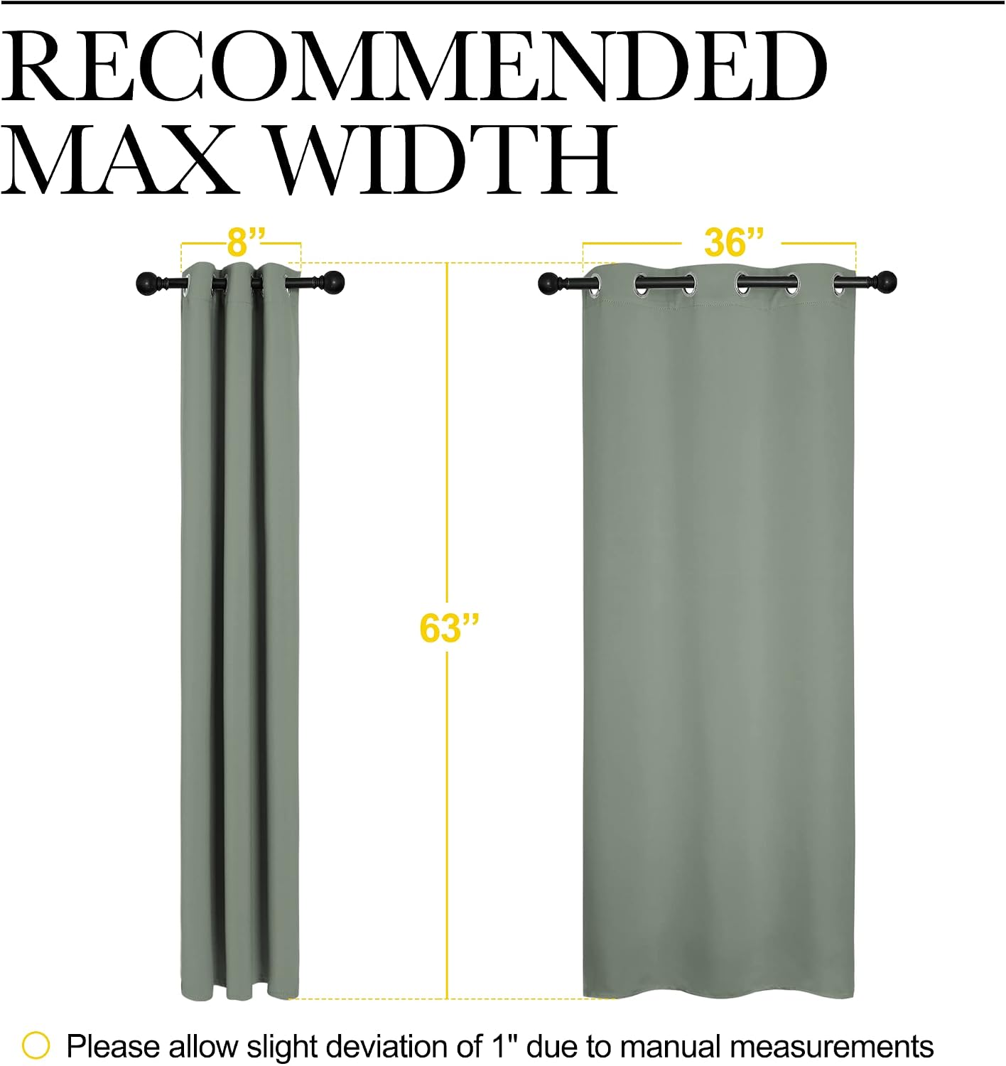 Thumbnail 6 de NICETOWN Essential Blackout Curtains 42x63 Gray Green