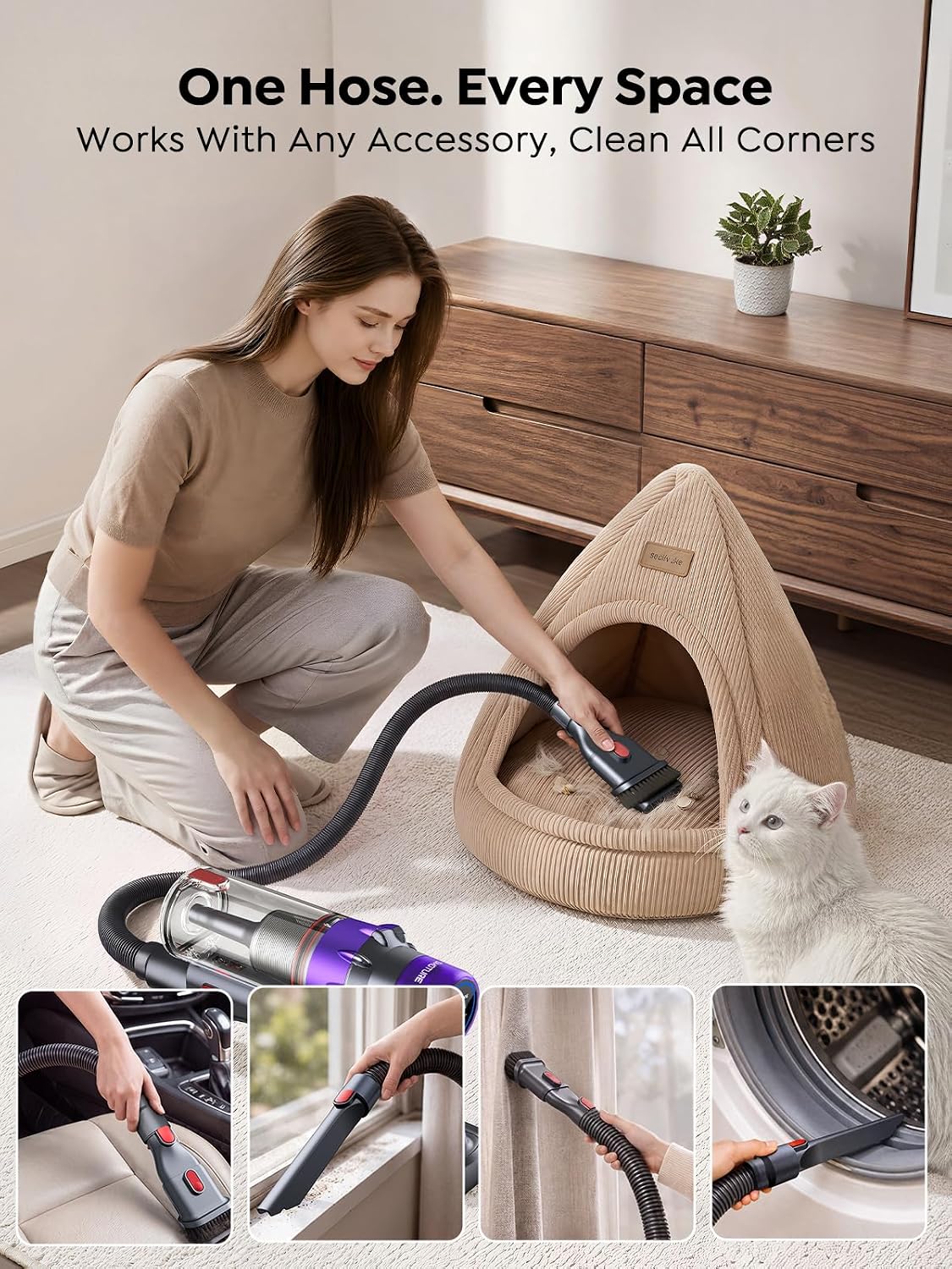 Thumbnail 6 de SMOTURE VAC02 Cordless Stick Vacuum with 55KPa Suction, Pet Brush & LED Screen
