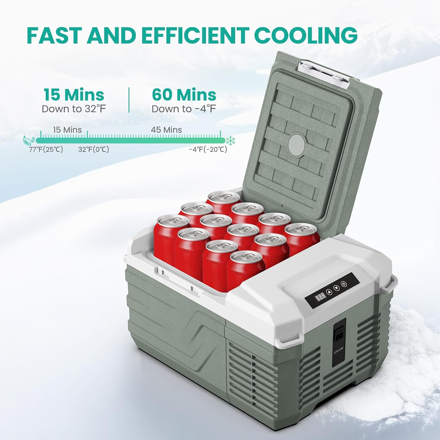 Thumbnail 2 de Alpicool NL9 Car Mini Fridge 9L: Portable 12V/24V Car Refrigerator with Freezer Capability