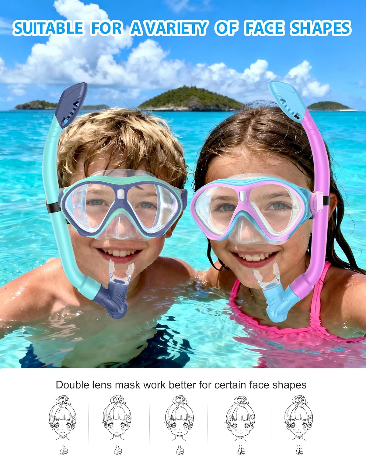 Thumbnail 4 de Gintenco Kids Snorkel Set: Dry Top Mask, Panoramic View, and Safe Start to Underwater Fun