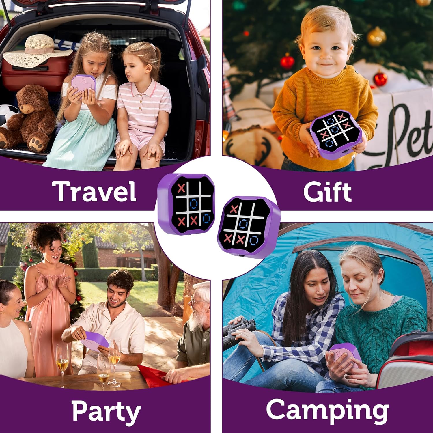 Detalle de 3-in-1 Electronic Tic Tac Toe Toy – Family Travel Game