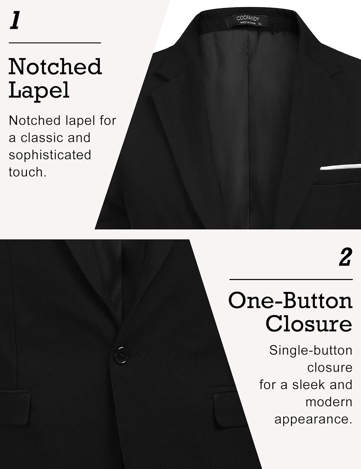 Thumbnail 2 de COOFANDY Men's Slim Fit One Button Blazer – Lightweight Casual Sport Coat