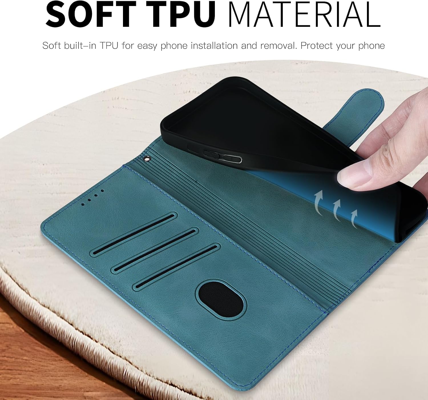 Detalle de Rostsant Flip Case für Samsung Galaxy S24 FE 5G – Blau, Brieftasche mit Magnetverschluss