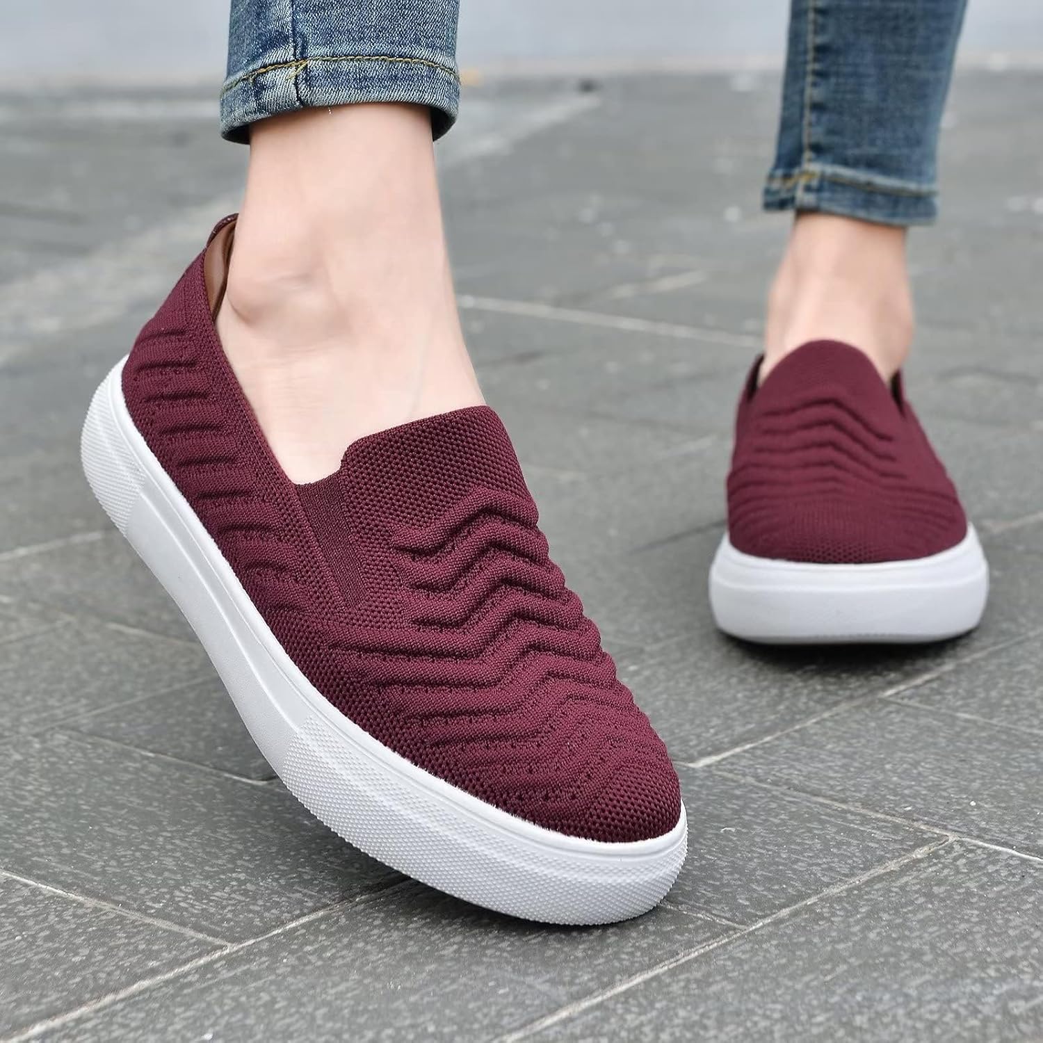 Thumbnail 5 de Konkhill Damen Slip-On Sneaker – atmungsaktive Walking Flats für Alltag und Freizeit