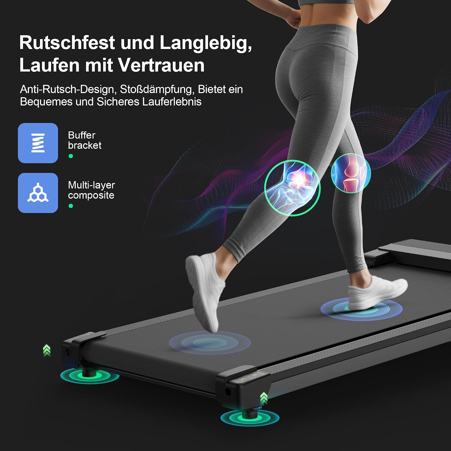 Detalle 1 de Wilpkracy B01 Walking Pad Treadmill with 5% Manual Incline, LED Display & Remote