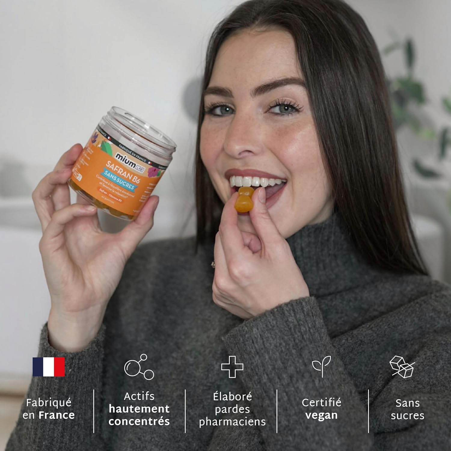 Thumbnail 5 de Mium Lab Gummies Safran & Vitamine B6 (40 mg) sans sucres — enfants dès 4 ans et adultes