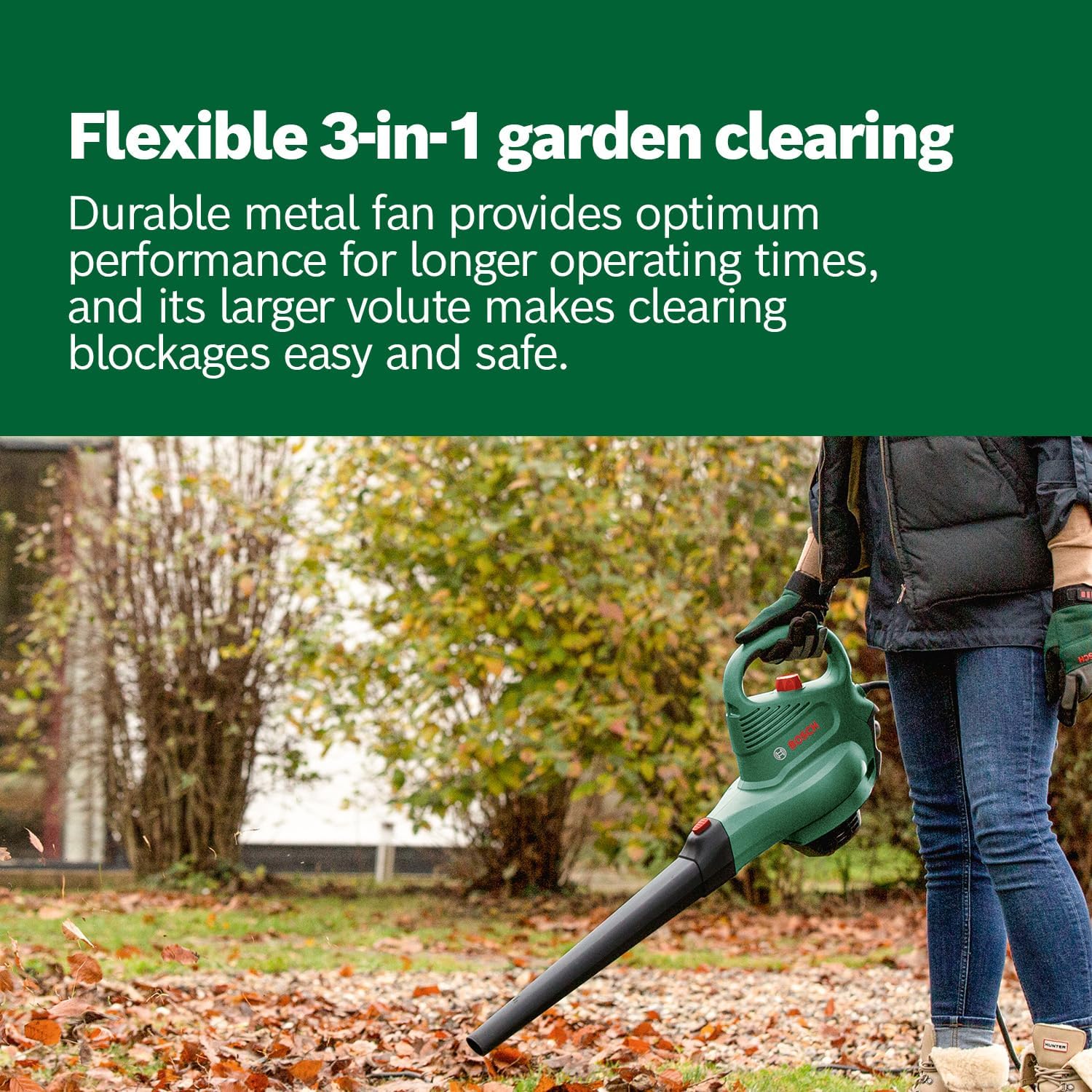 Thumbnail 3 de Bosch UniversalGardenTidy 3000 electric leaf blower & vacuum (3000 W, variable speed, 50 l collection bag)