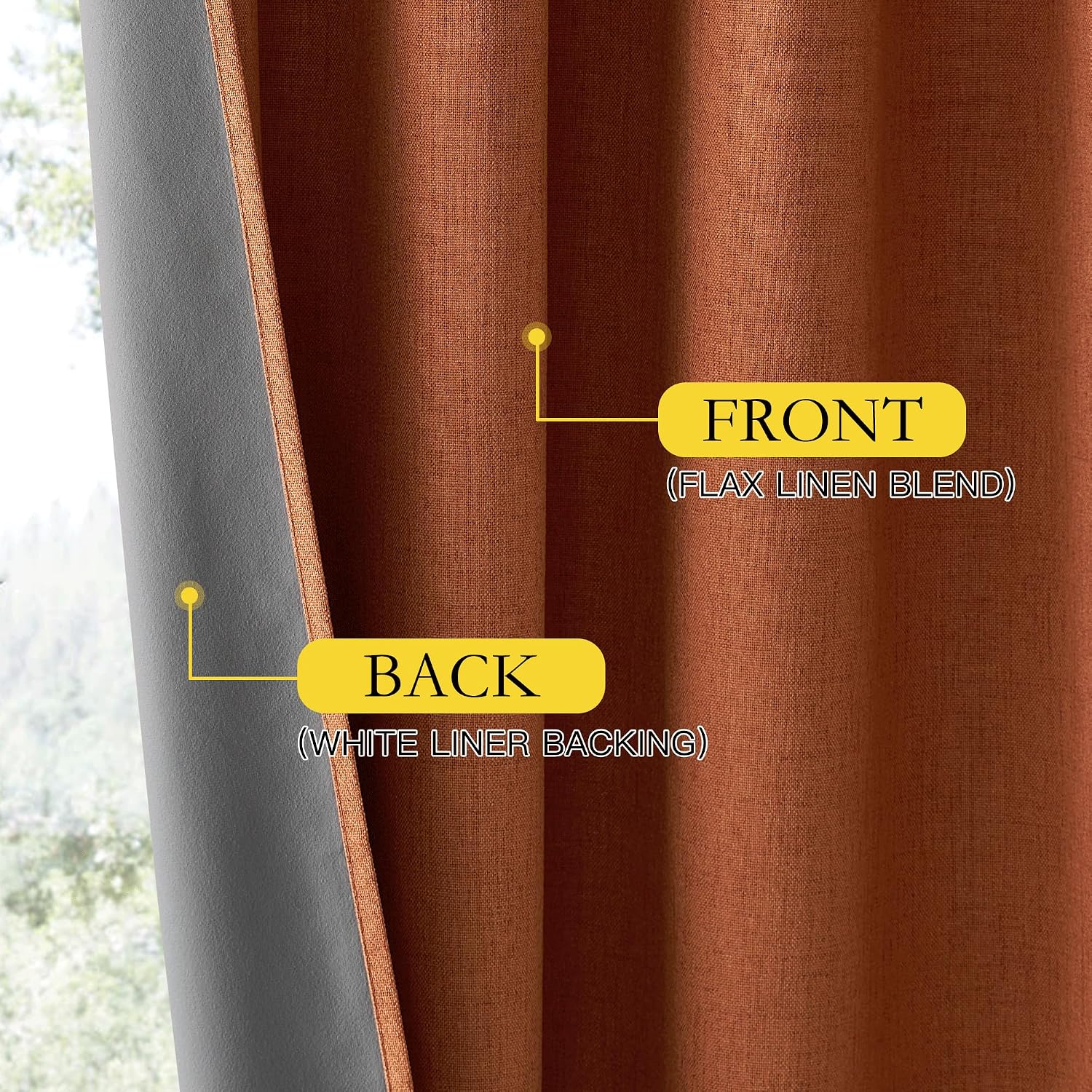 Thumbnail 4 de NICETOWN Linen Blackout Curtains 52" x 84