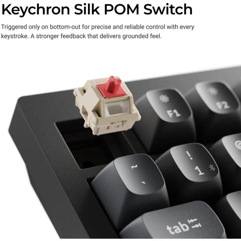 Detalle de Keychron V6 Ultra 8K: teclado mecánico inalámbrico con switches hot-swappable y RGB por tecla