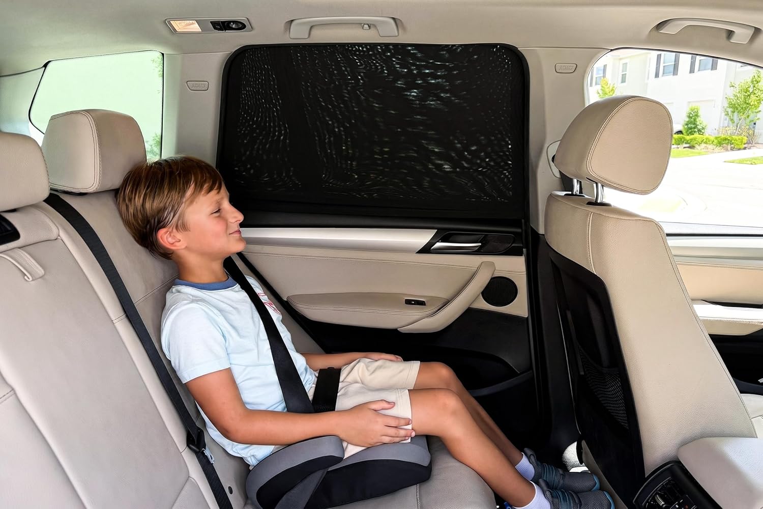 Detalle de Sonnenschutz Auto Baby für Kinder (2er Pack) – dehnbares, atmungsaktives Netz mit UV-Schutz