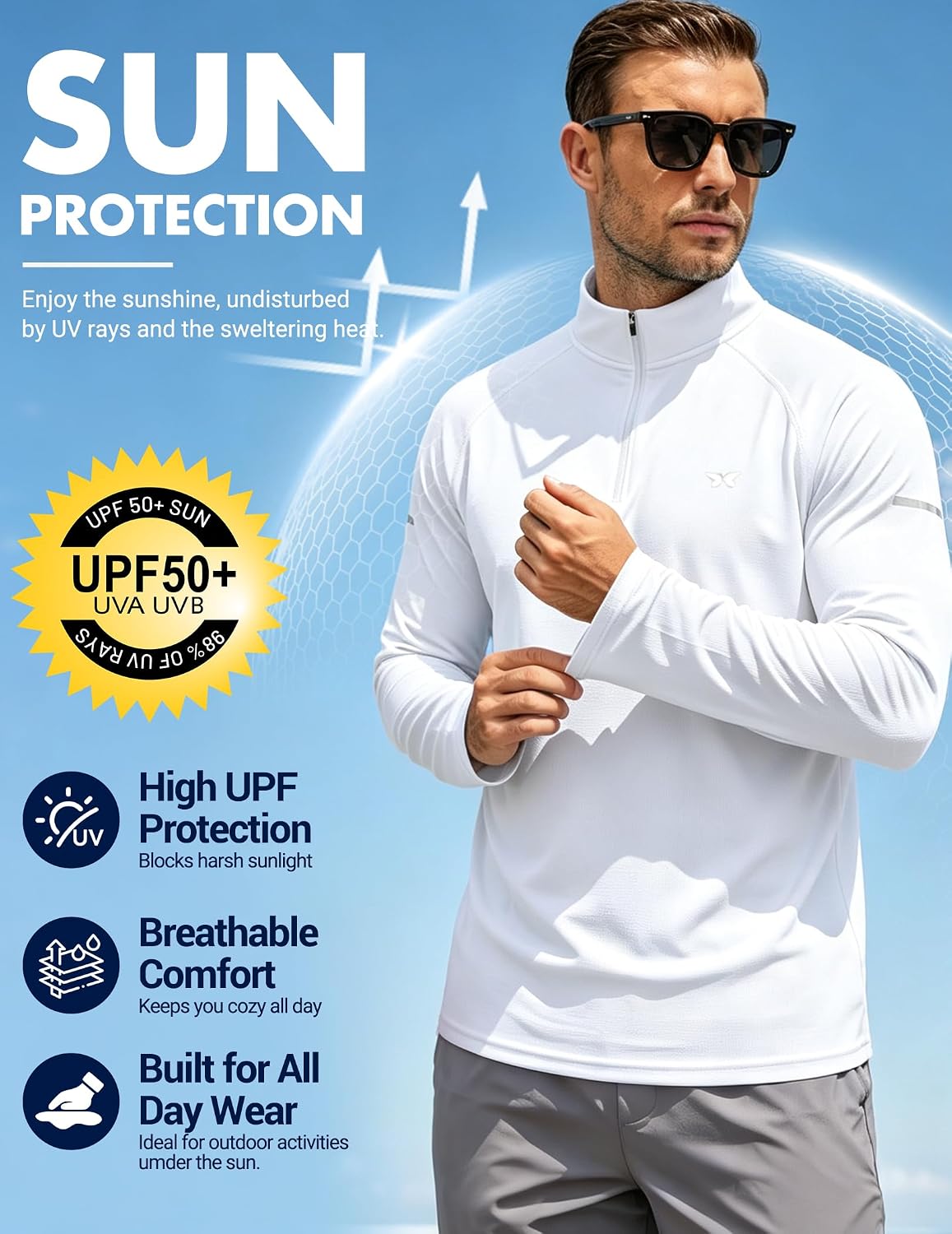 Thumbnail 3 de COOFANDY Men's Quarter-Zip Athletic Shirt