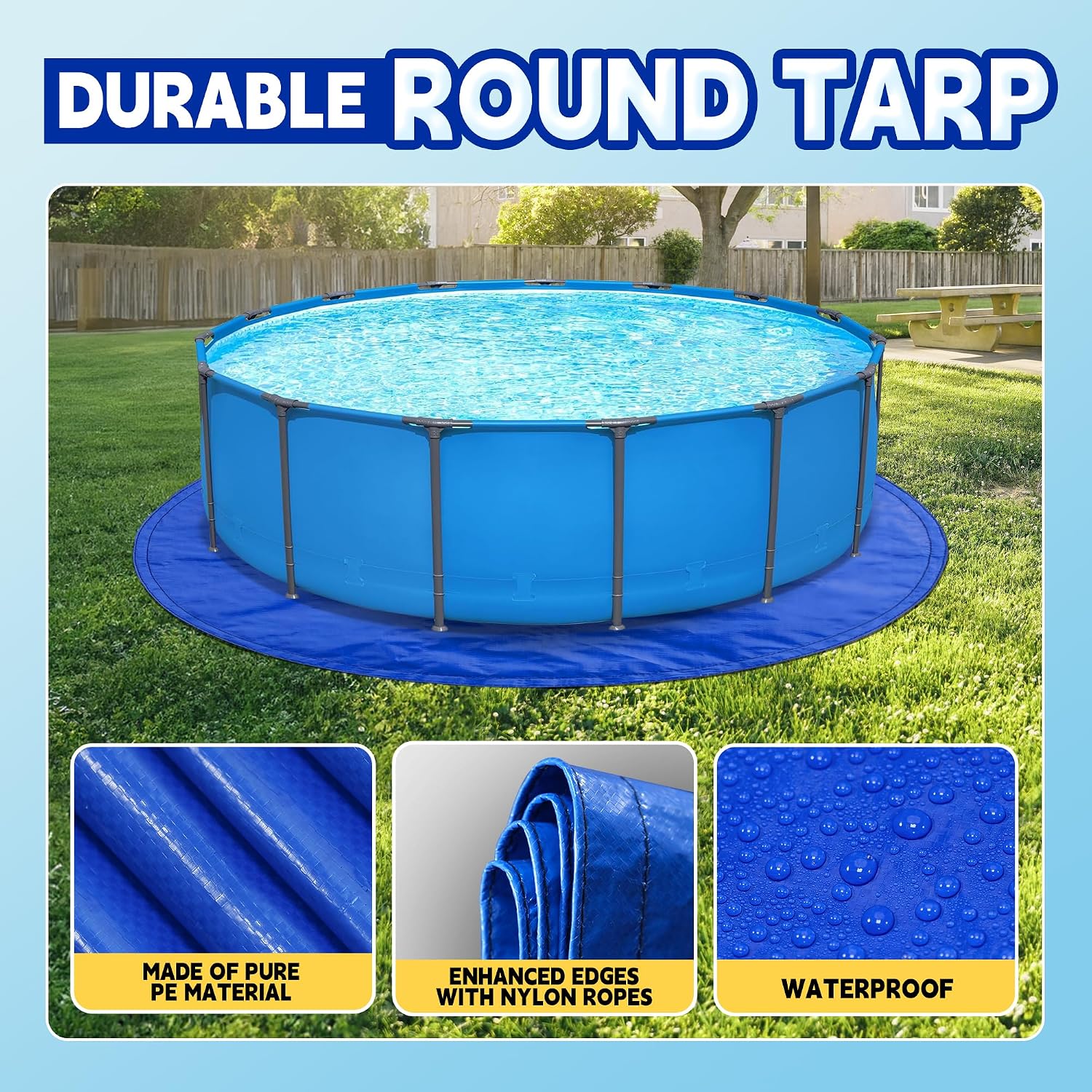 Detalle 1 de RAINDEWAY Round Tarp, 10 Feet