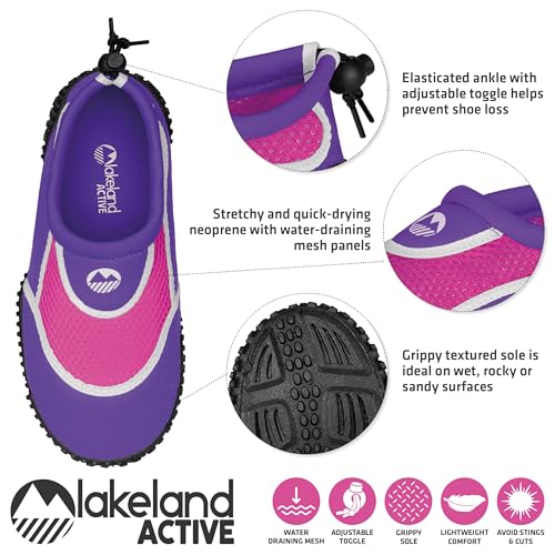 Detalle 2 de Lakeland Active Eden Aquasport Water Shoes (Girls) - Purple/Pink/White, UK Size 13