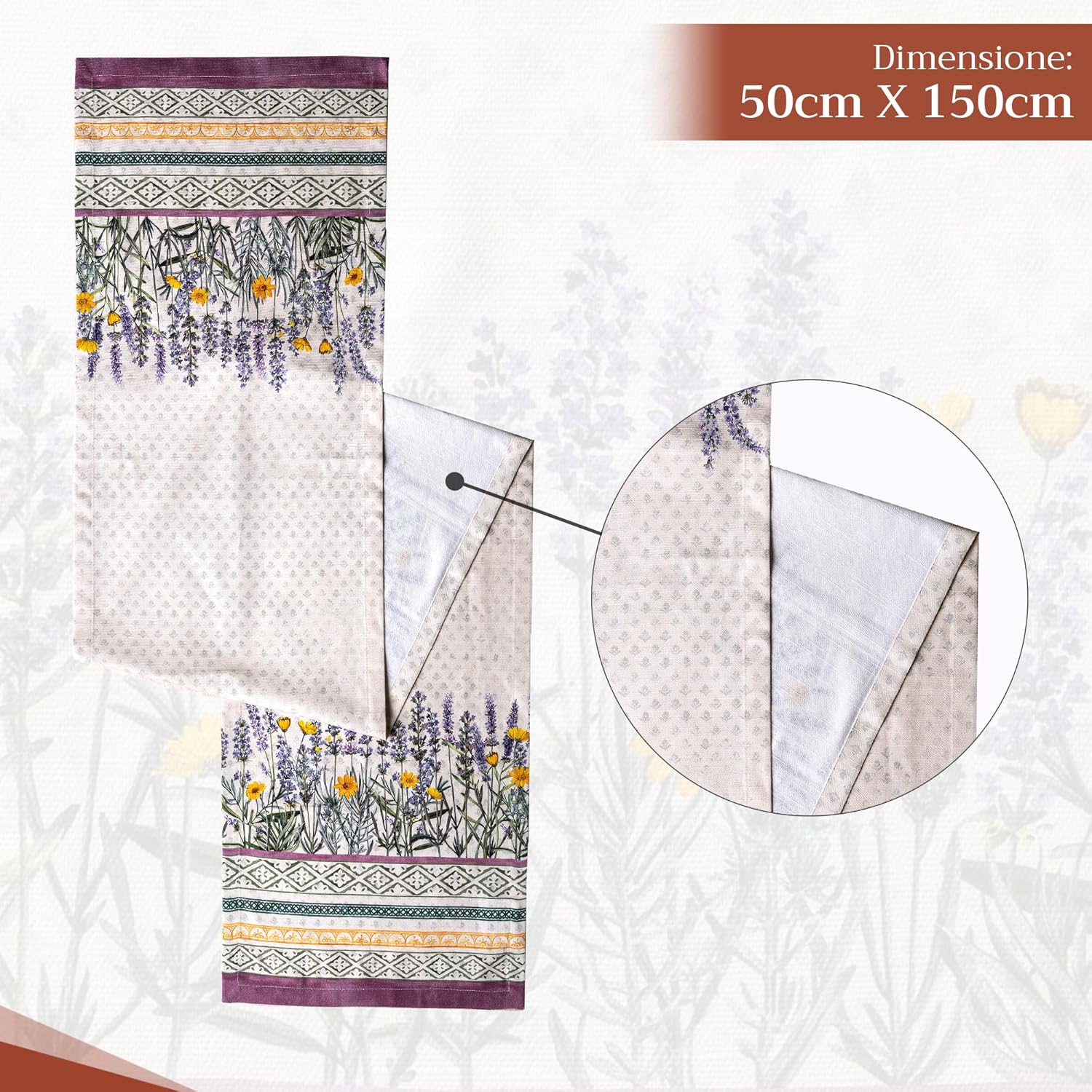 Thumbnail 3 de Maison d'Hermine Tischläufer aus 100 % Baumwolle (50 x 150 cm) – Spring Theme für Küche & Esszimmer