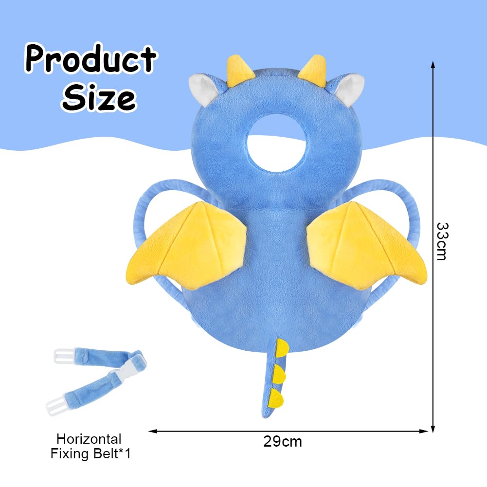 Thumbnail 1 de Vicloon Baby Kopfschutz mit verstellbaren Schutzkissen – Drache Blau, 4–24 Monate