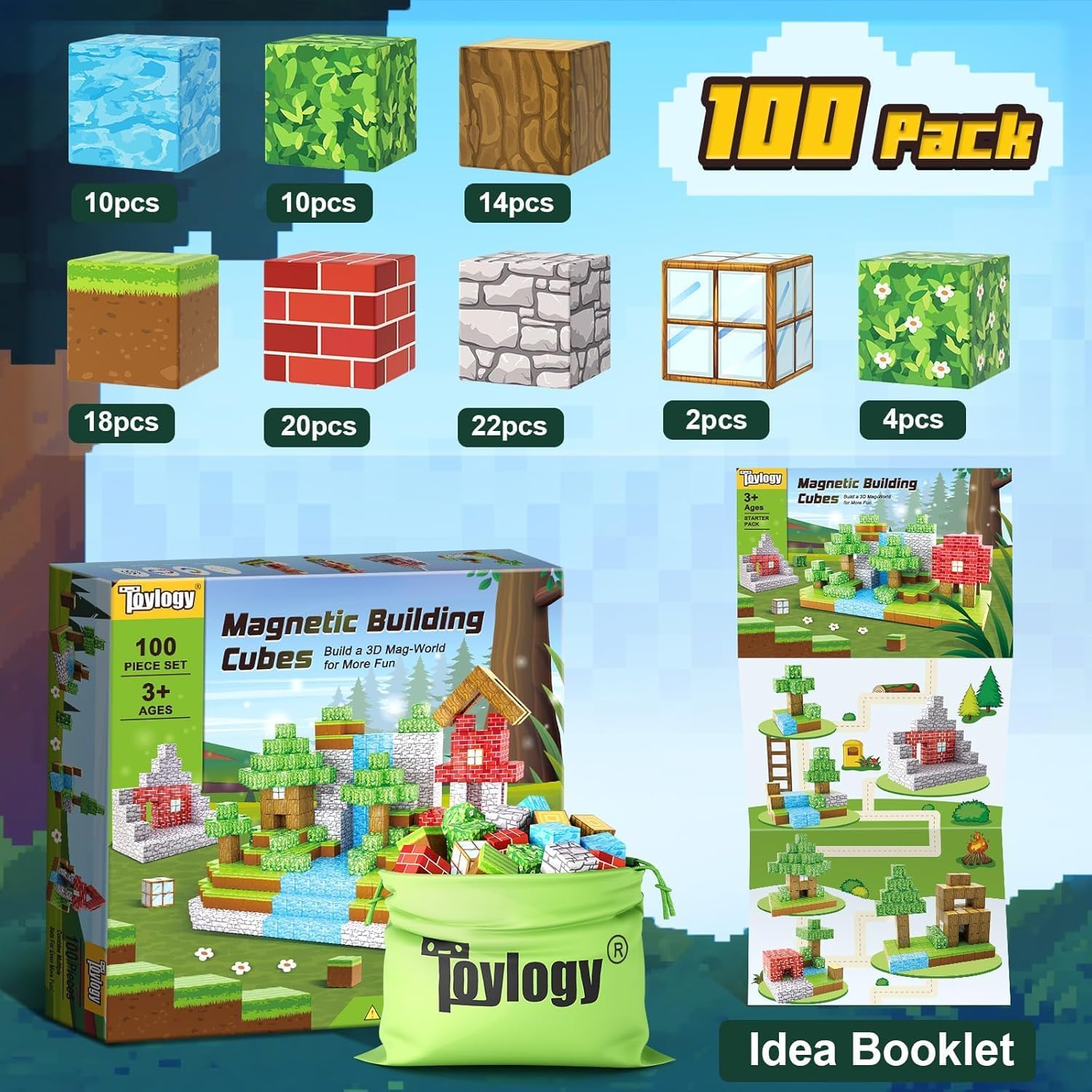 Detalle 2 de Build Mine 100PCS Magnetic Blocks set 1"