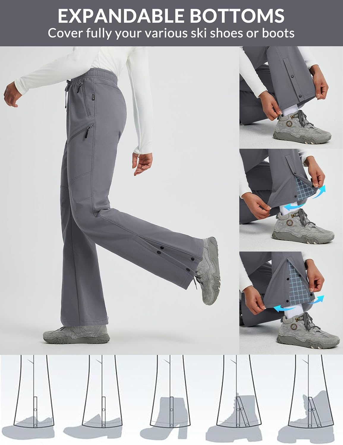 Thumbnail 5 de baleaf Damen Thermohose Outdoorhose winddicht wasserabweisend