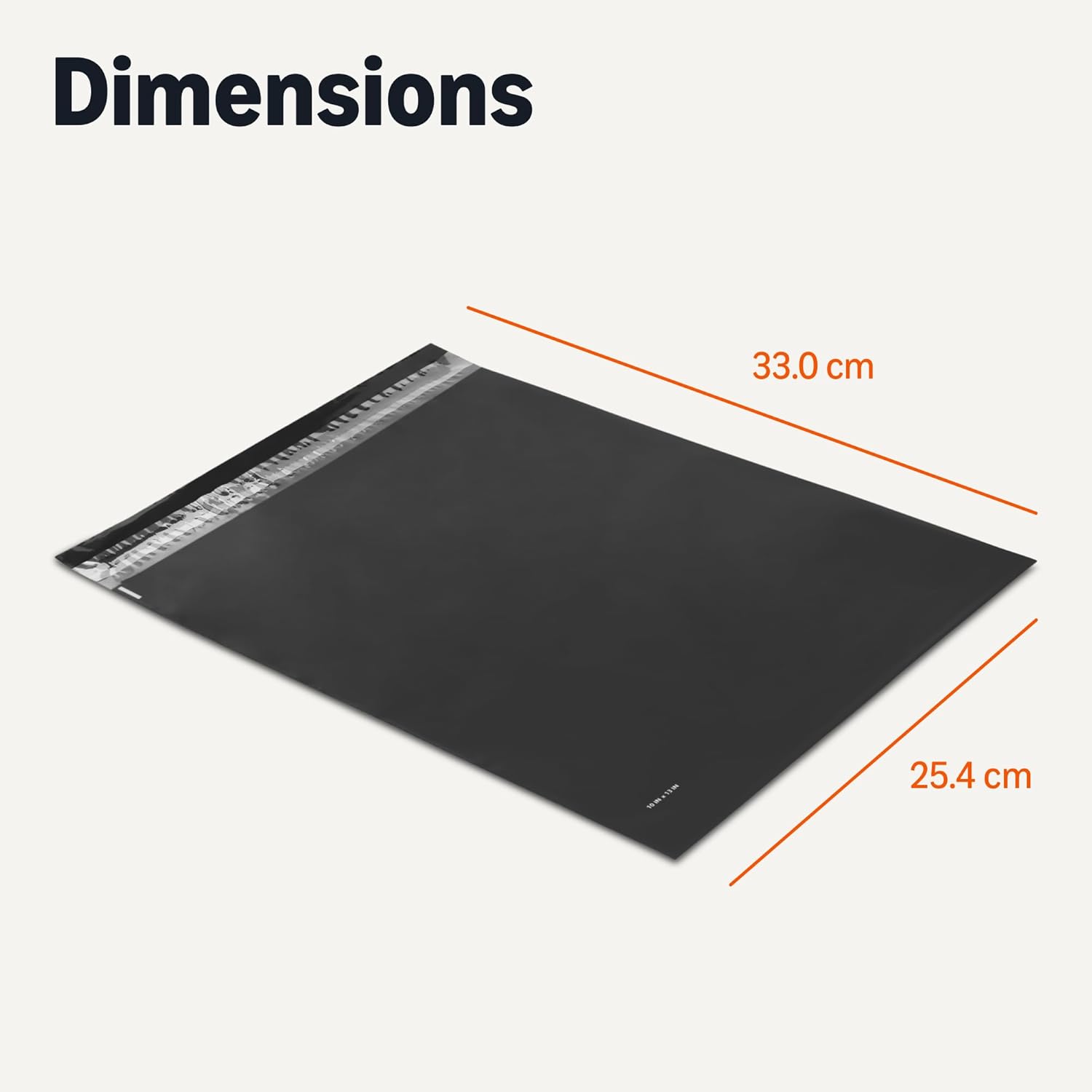 Detalle de Amazon Basics Parcel Bags: 100-Pack Self-Sealing Black Poly Mailers (10 x 13 inches / 25.4 x 33 cm)