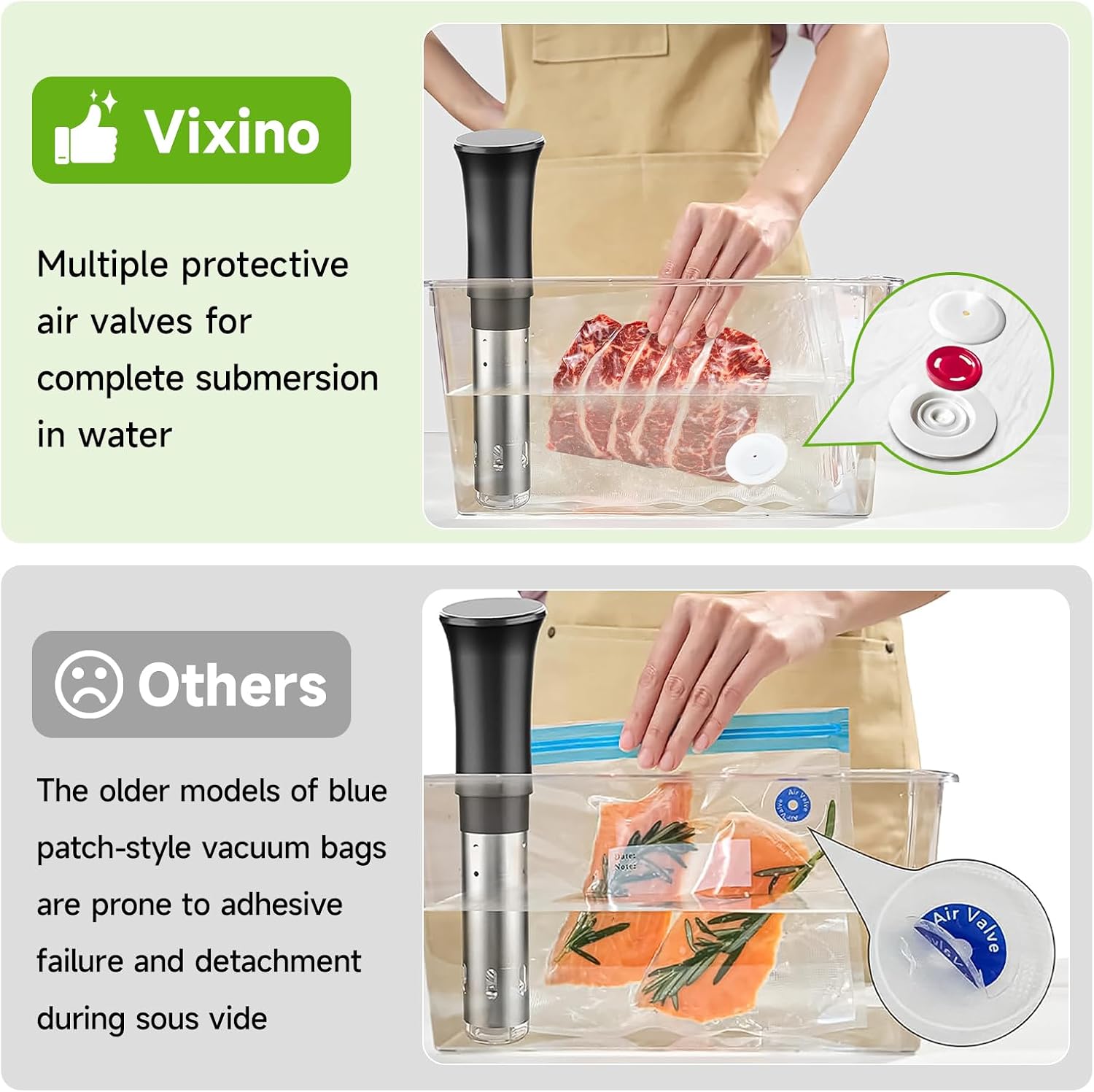 Detalle 2 de Vixino Vacuum Sealer Bags 40 Pack