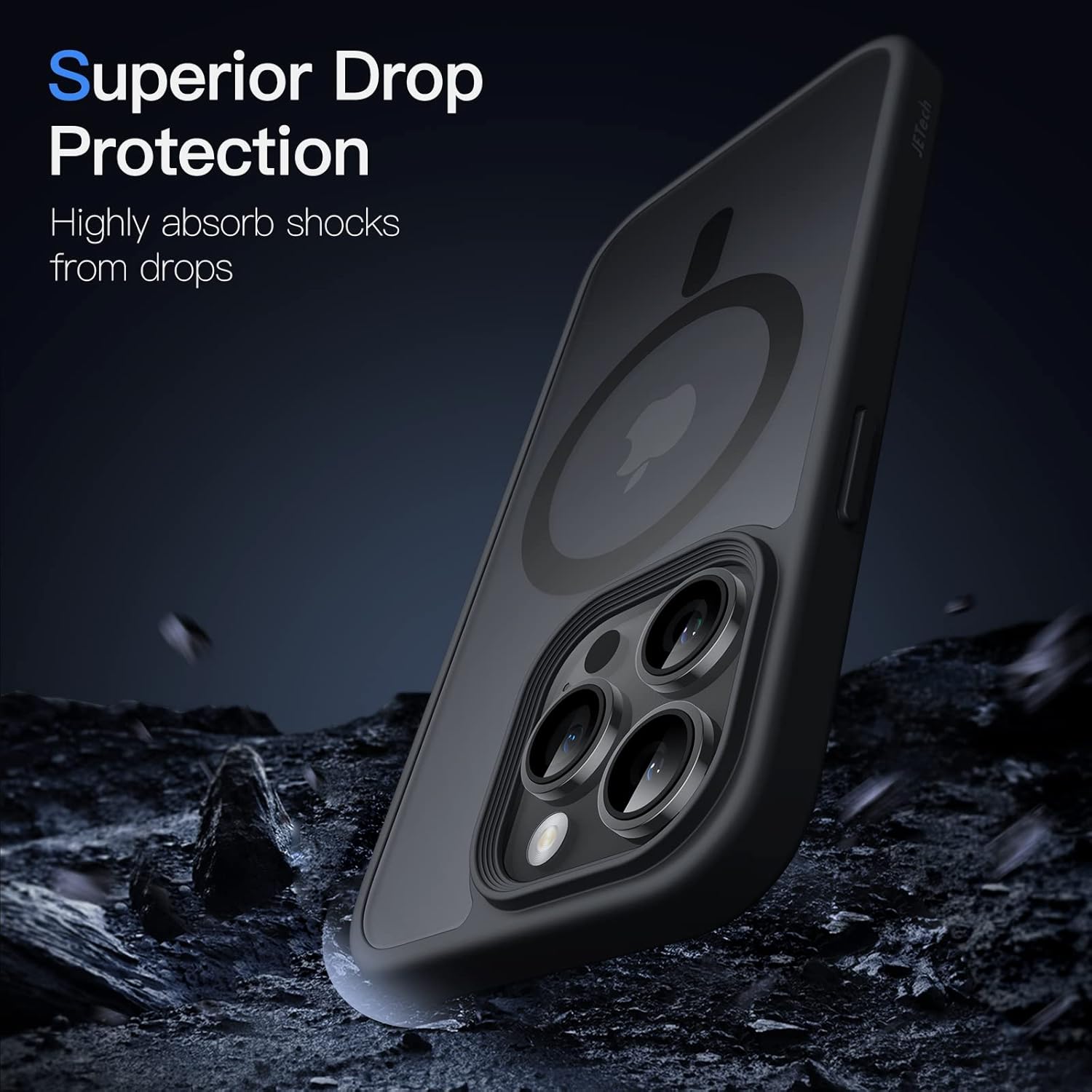 Detalle de JetTech Coque Magnétique pour iPhone 14 Pro (6,1 po) — arrière translucide mate, noir