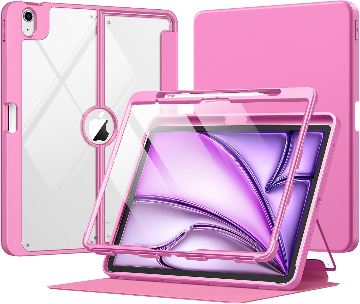 Detalle de MoKo iPad Air 13-Inch Case (M4/M3/M2) with Screen Protector & Pencil Holder — Peony