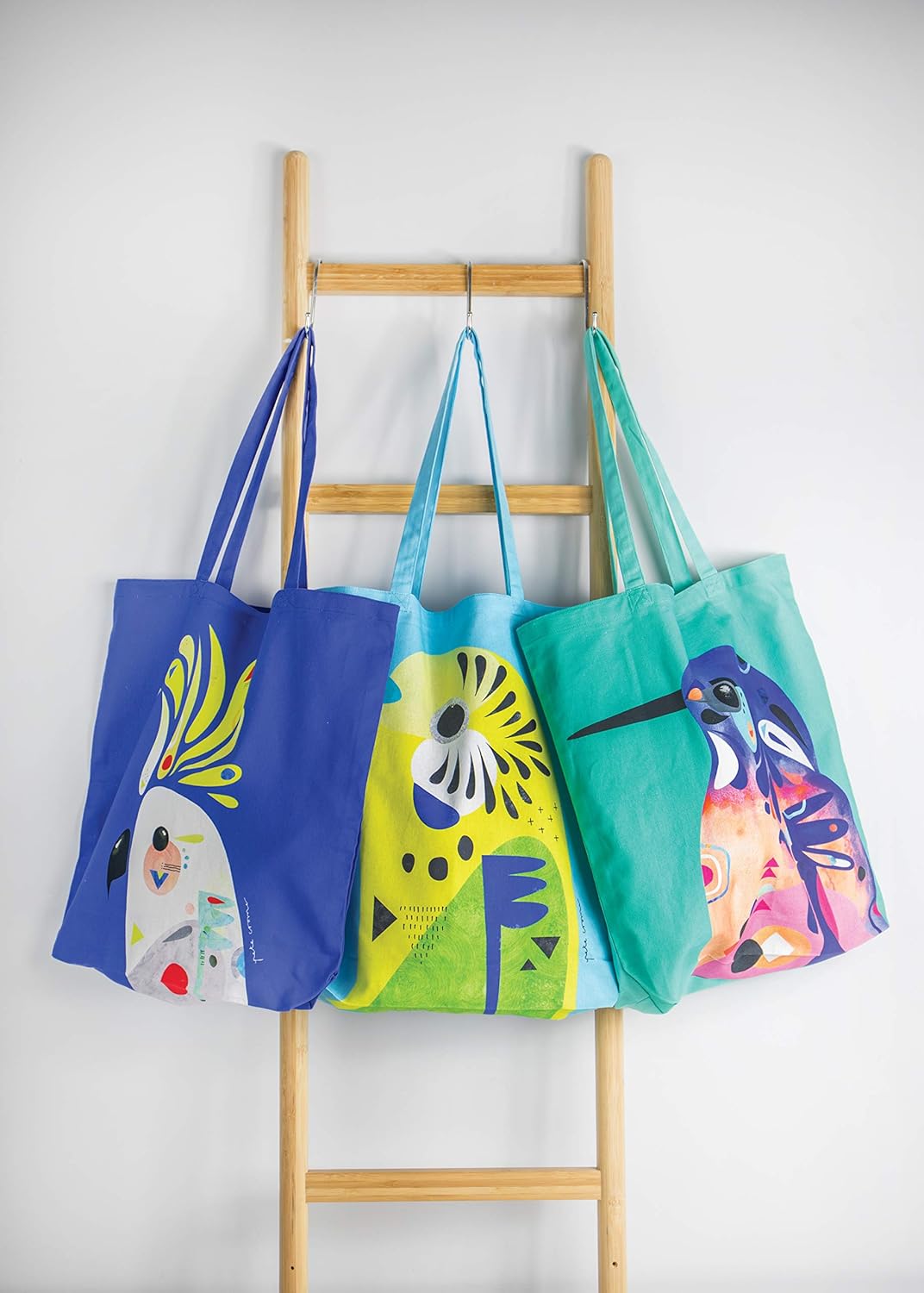 Detalle de Maxwell & Williams Pete Cromer - Borsa tote grande stampa cacatua, cotone etico 42 x 41 cm
