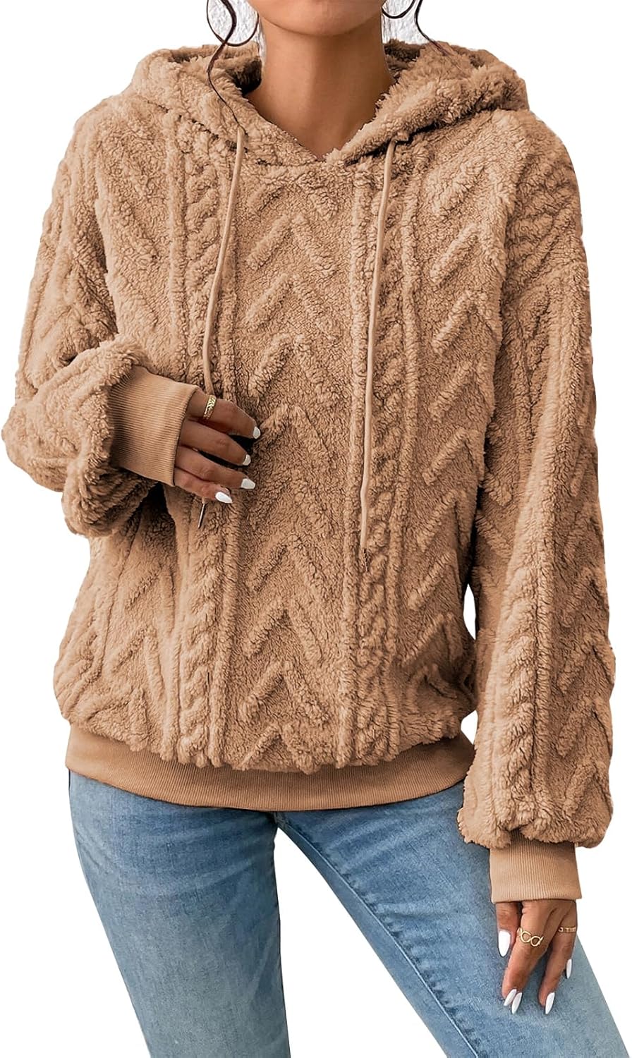 Thumbnail 6 de Zetieny Hoodie Damen Kapuzenpullover Teddy-Fleece: Warmer Casual-Look für Herbst und Winter