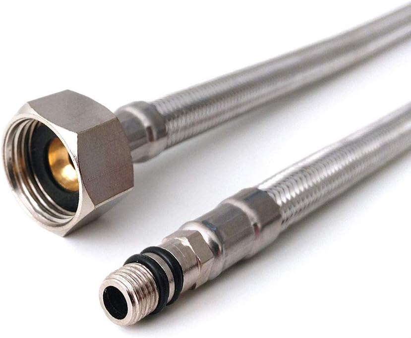 Detalle de Pair M10 x 600mm Flexible Tap Connector – Braided Hose