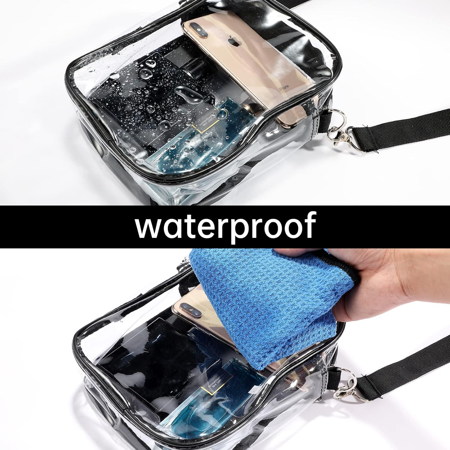 Detalle de Yizerel 2 Pack Clear Crossbody Bags – Stadium Approved with Front Pocket