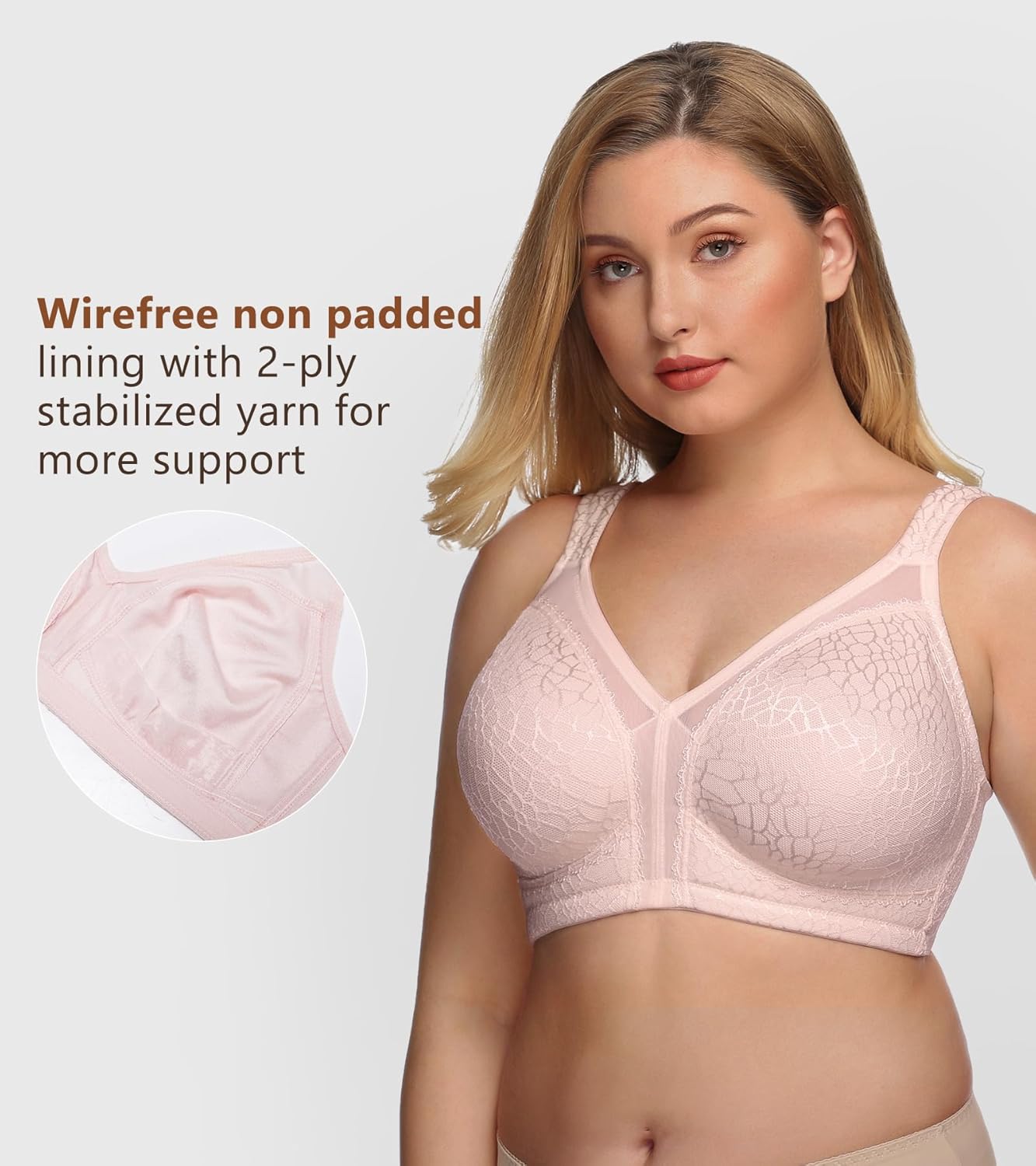 Thumbnail 5 de DotVol Damen Komfort Vollschalen Minimizer BH ohne Bügel (Große Größen)