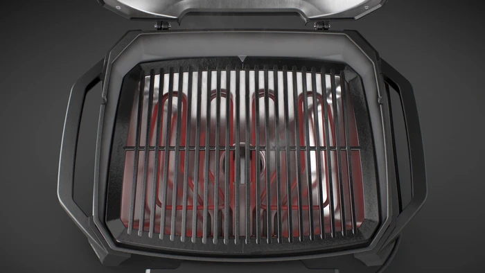 Detalle de Weber Pulse 2000 mit Untergestell – integriertes iGrill-System, Bluetooth-Verbindung und vielseitige Grillfläche