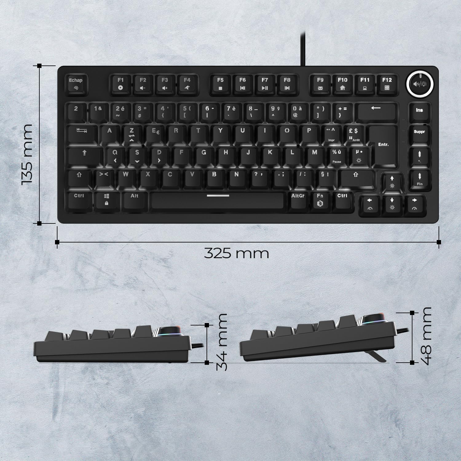 Thumbnail 5 de Empire Gaming K248 tastiera meccanica gaming cablata MX Red con RGB (layout FR AZERTY) e USB Type-C