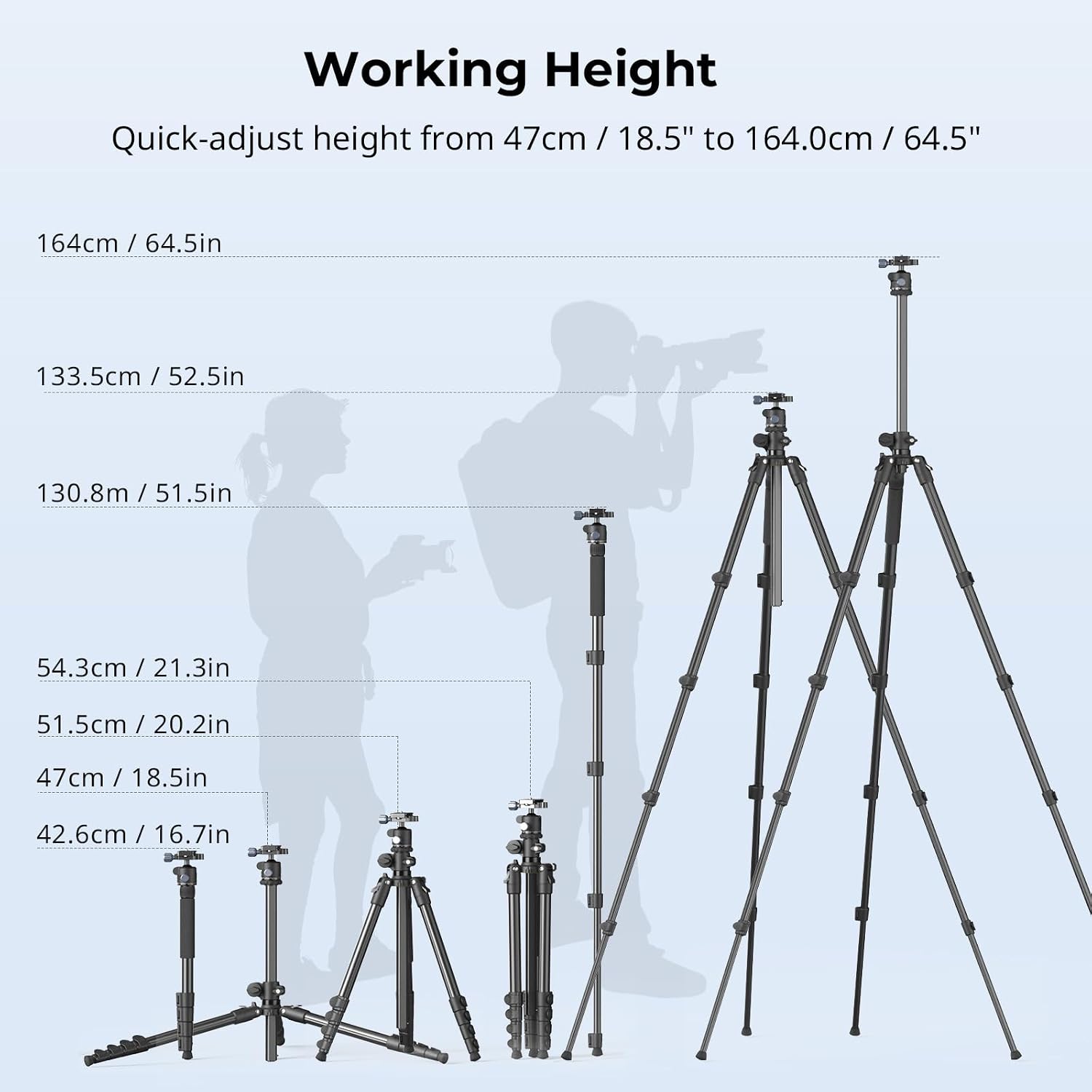 Thumbnail 5 de SMALLRIG CT25 164cm overhead tripod