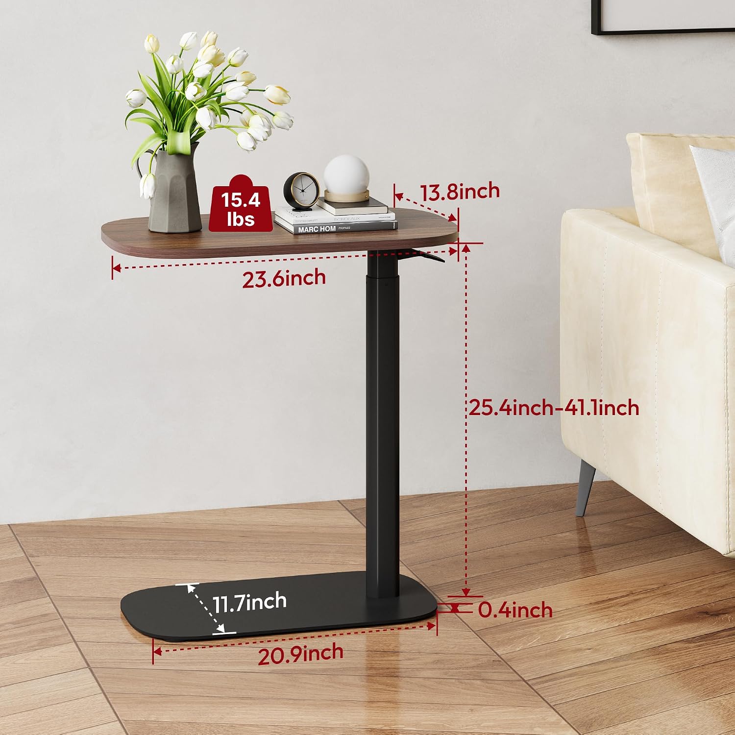 Detalle 2 de SANODESK Overbed Table, Walnut