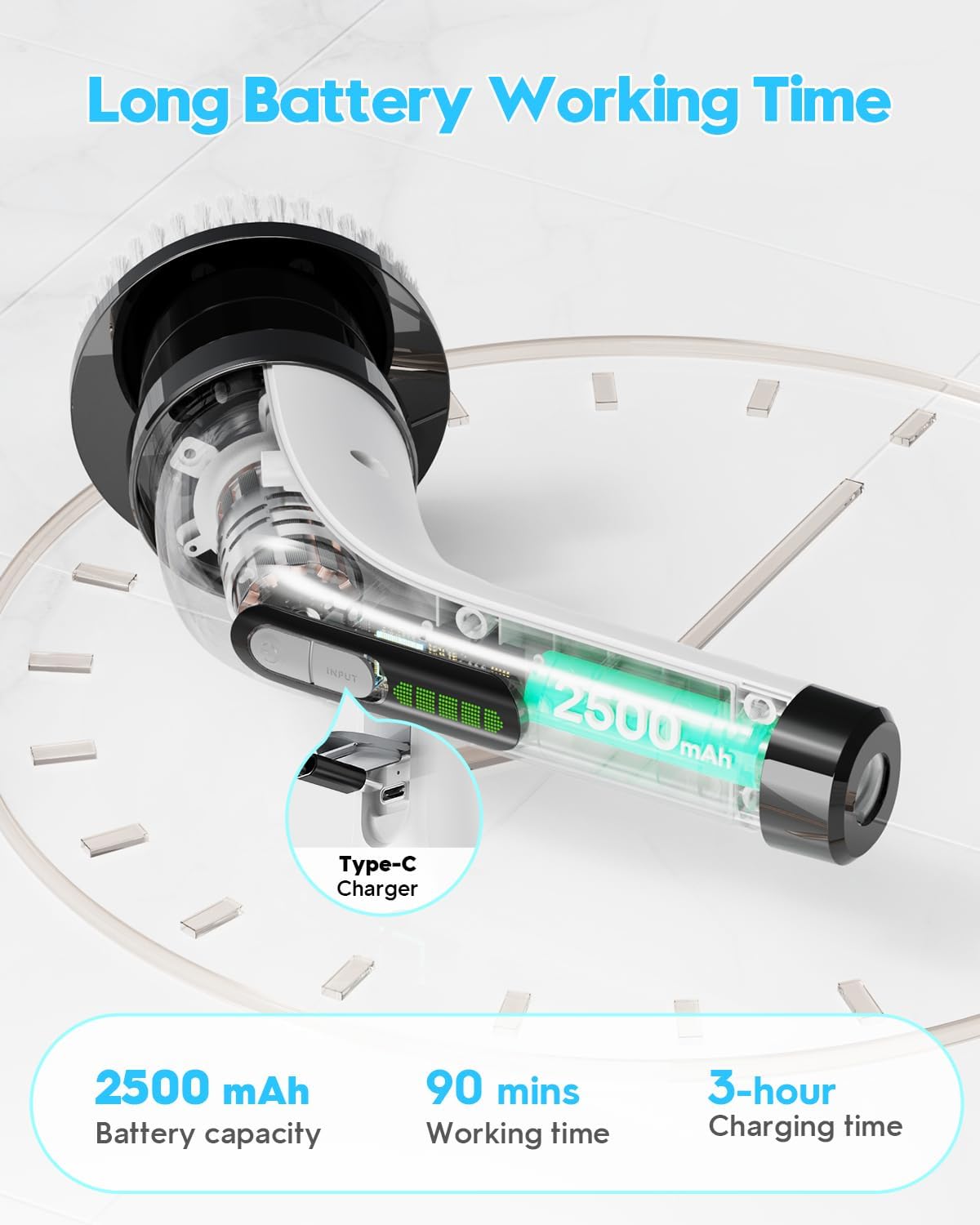 Detalle 2 de Highyes Electric Spin Scrubber for Bathroom