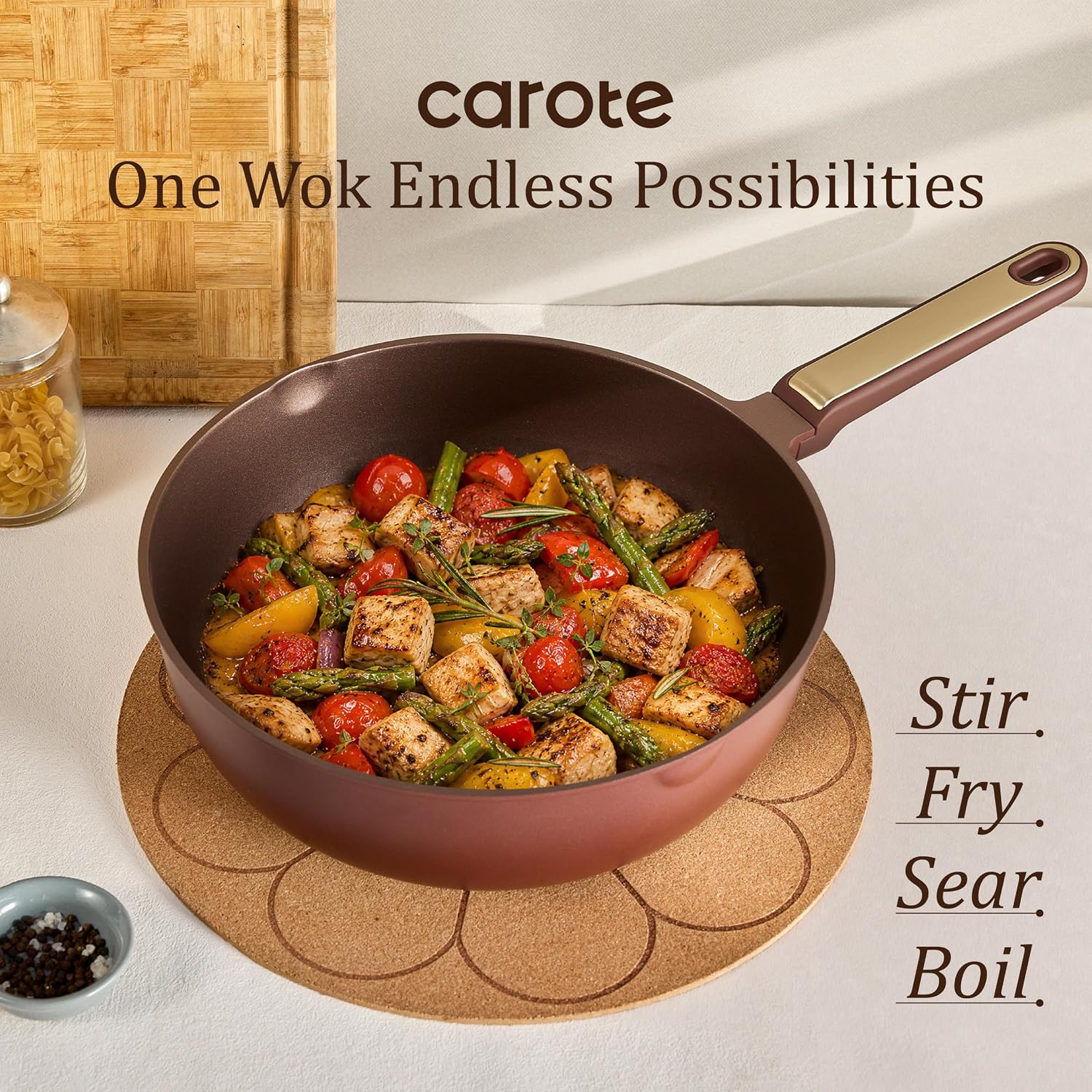 Detalle de CAROTE Nonstick Cookware Set, 31-Piece