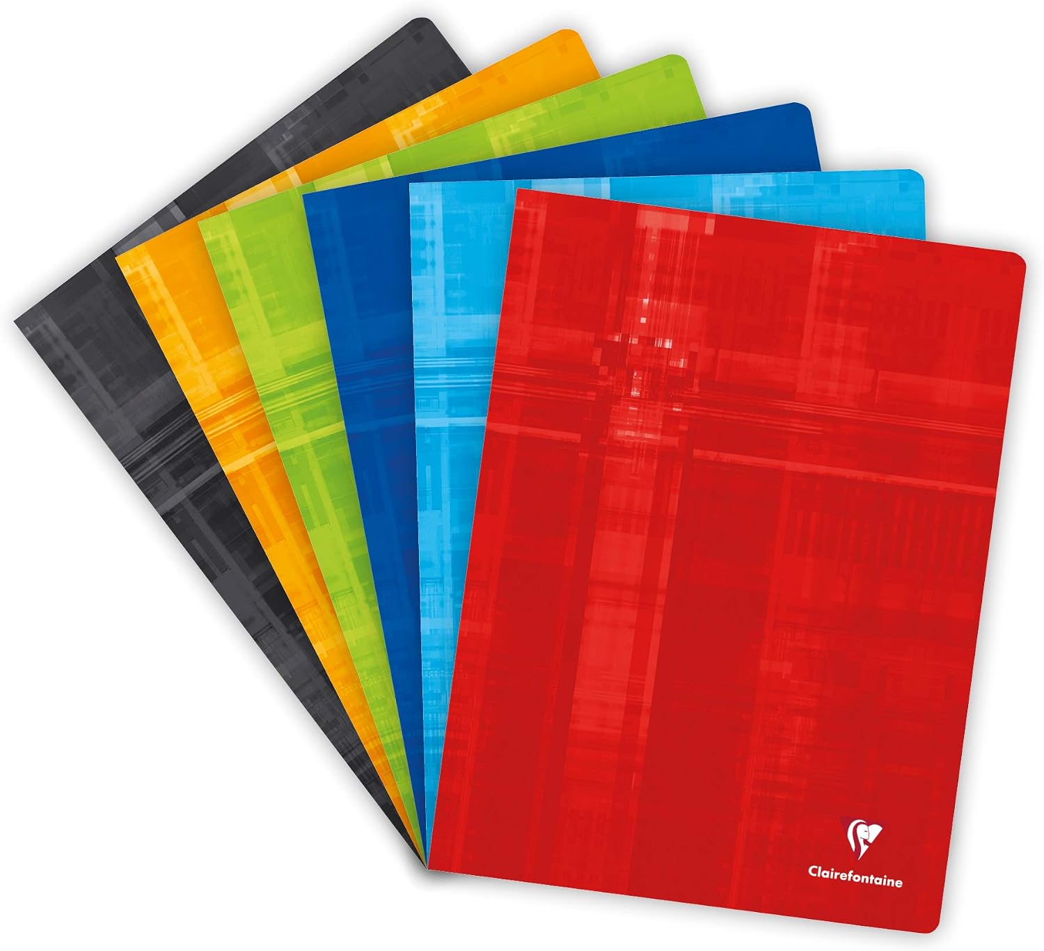 Detalle de Lot de 4 cahiers agrafés Clairefontaine 643361C – grands carreaux, format 24x32 cm (96 pages) – papier blanc 90 g