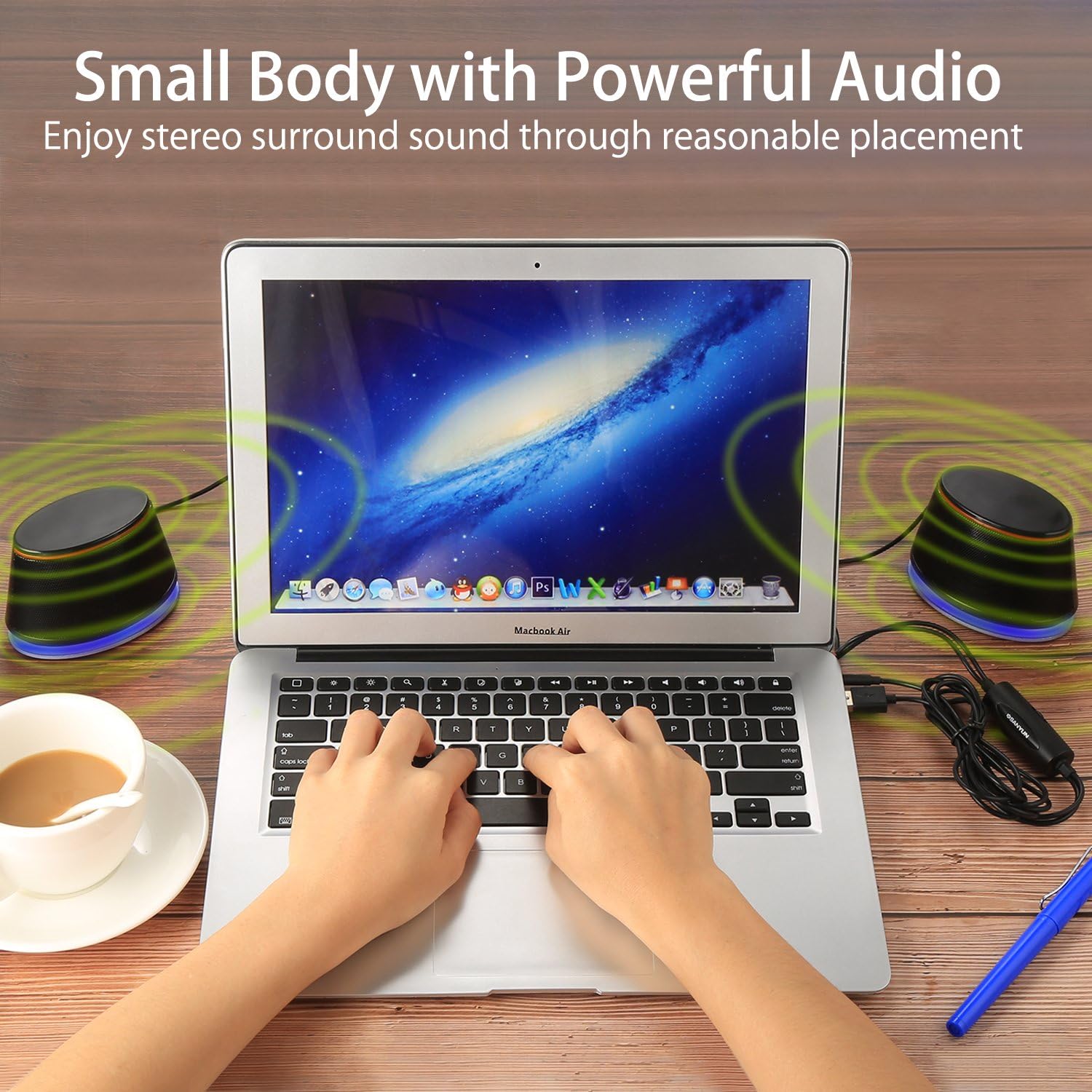 Thumbnail 5 de Sanyun SW102 computer speakers (SW102) – 5Wx2 USB-powered 2.0 stereo with deep bass in a small body