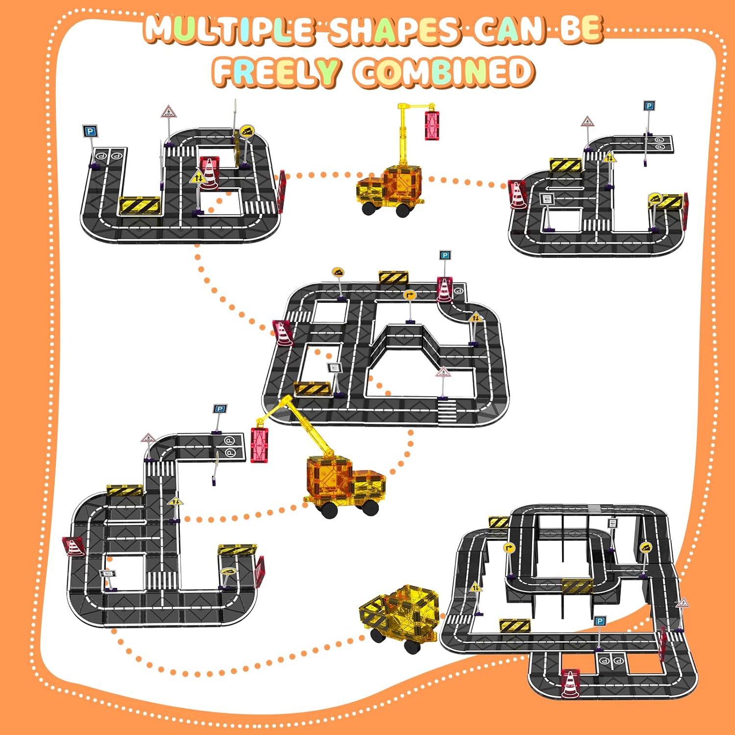 Detalle de Magnet A Magnetic Tiles Road Set for Kids 🎲